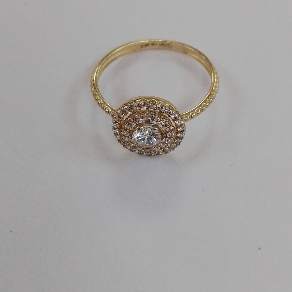 ANILLO ANILLITO C CIRCONIAS 14K 7 TALLA 1.8 GR (NUEVO)