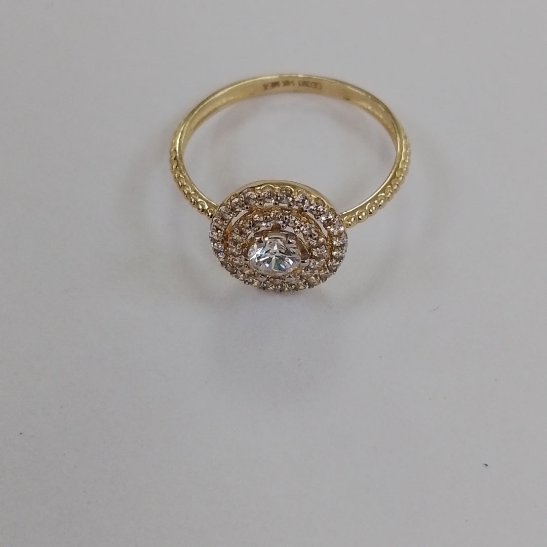 ANILLO ANILLITO C CIRCONIAS 14K 7 TALLA 1.8 GR (NUEVO)