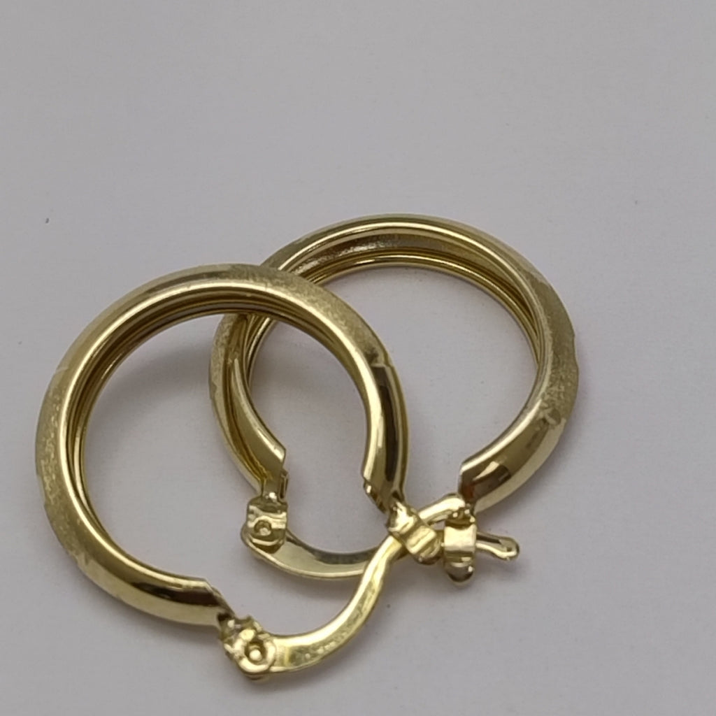 ARETES TEJIDO ARRACADA SATINADA 14K 2.5 GR (NUEVO)