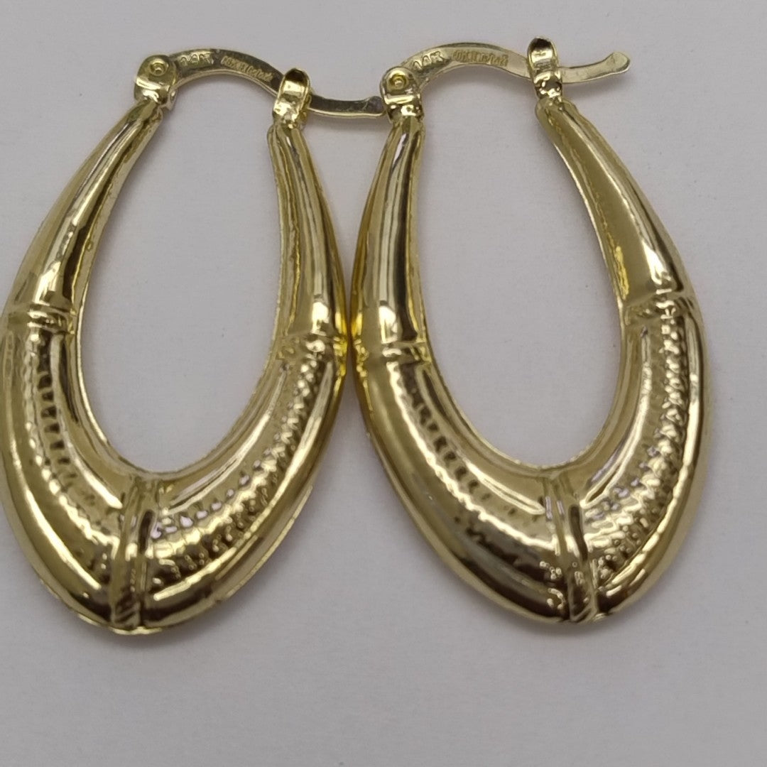 ARETES ARRACADAS ESTRIADAS 14K 2.6 GR (NUEVO)