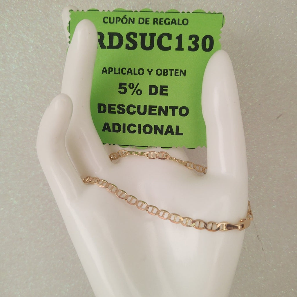 PULSERAS TEJIDO MARINERA ORO 14K 21 CM 3.4 GR (NUEVO)