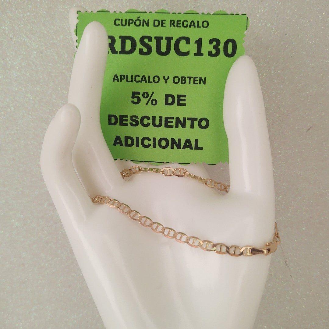 PULSERAS TEJIDO MARINERA ORO 14K 21 CM 3.4 GR (NUEVO)