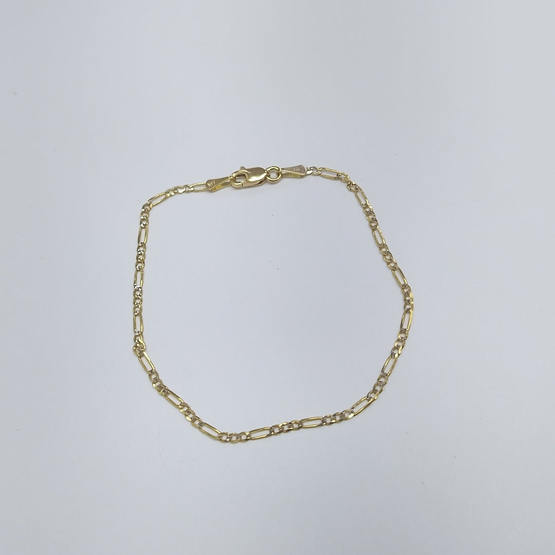 PULSERA 3X1 DIAMANTADA 14K 18 CM 1.5 GR (NUEVO)