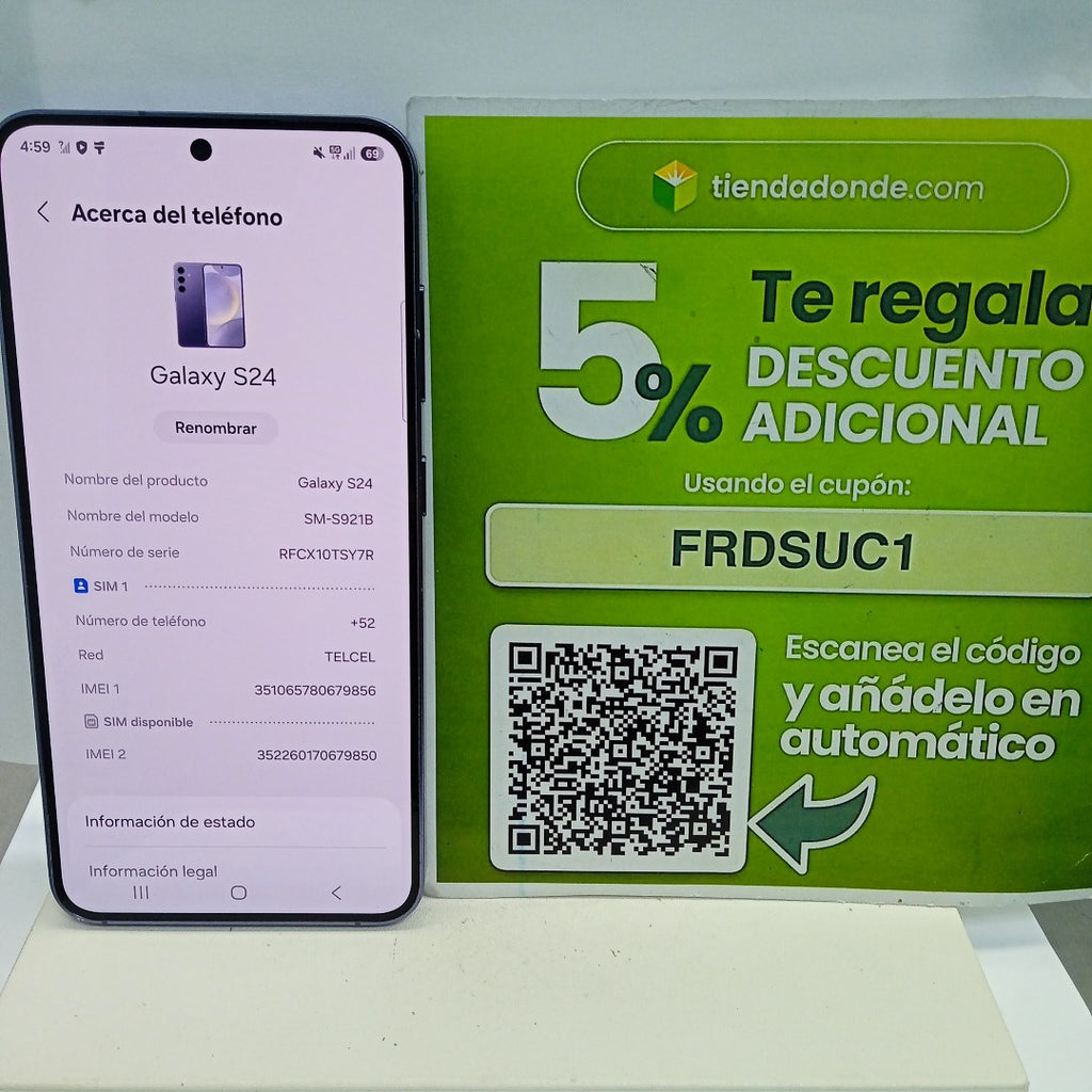 CELULAR SAMSUNG GALAXY S24 SM-S921B (2024) 256 GB 8 GB RAM (SEMINUEVO)