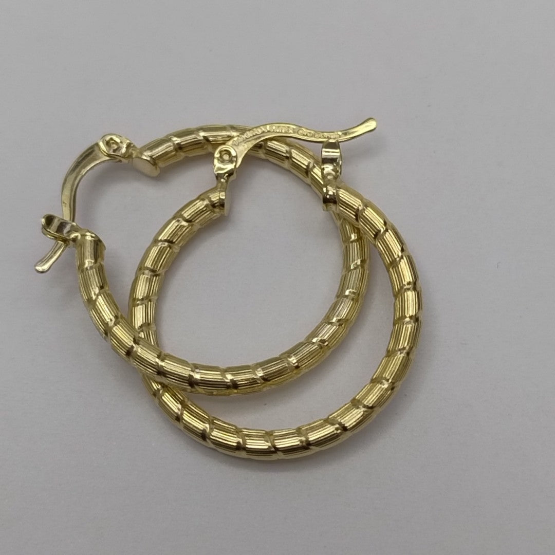 ARETES ARRACADAS LABRADAS 14K 3.3 GR (NUEVO)