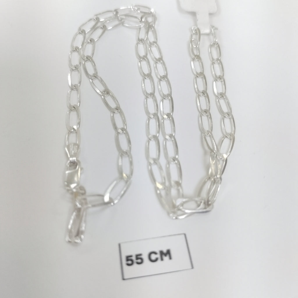 CADENA TEJIDO ESLABONES PLATA .925 55 CM 9.8 GR (NUEVO)