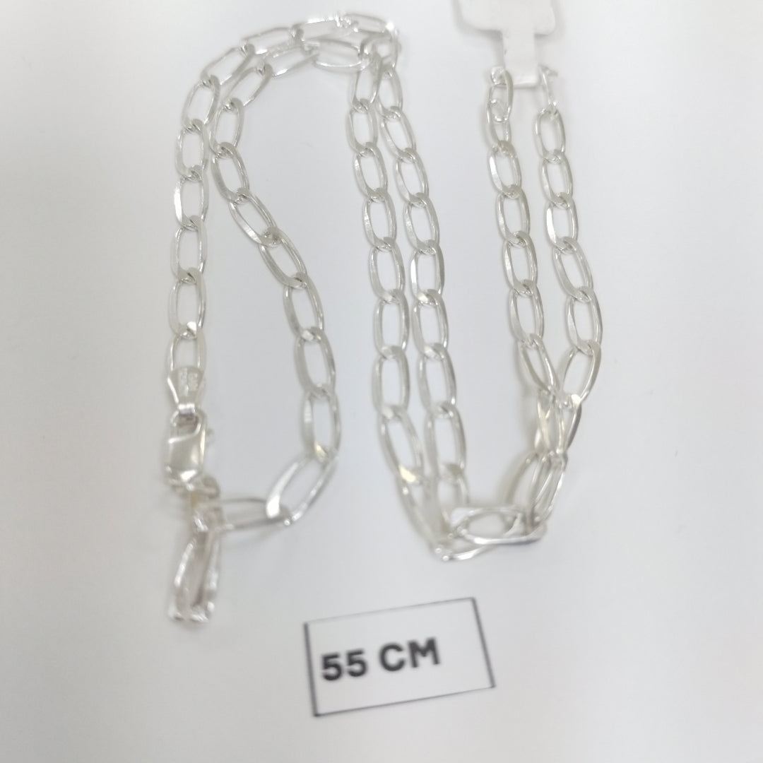 CADENA TEJIDO ESLABONES PLATA .925 55 CM 9.8 GR (NUEVO)
