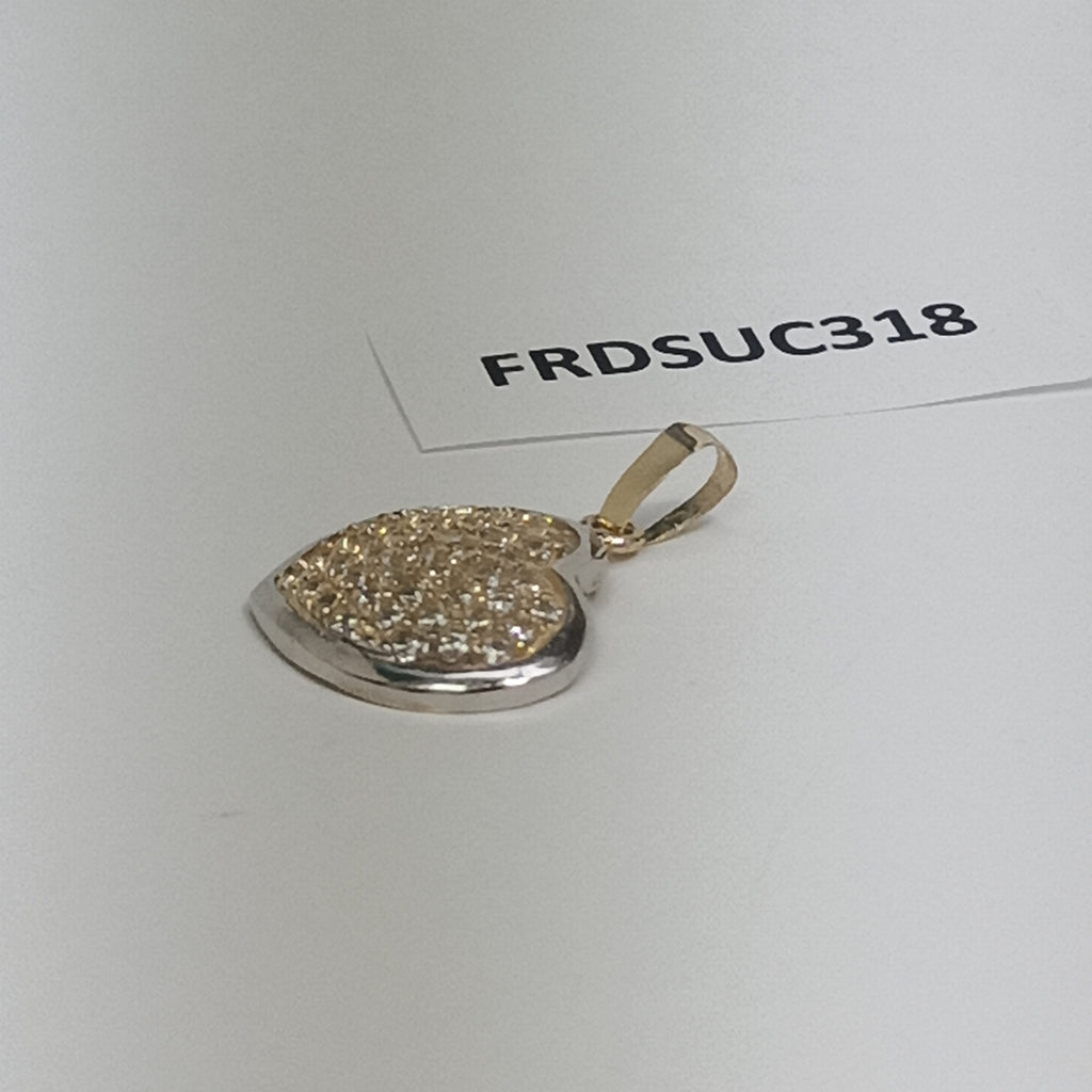 DIJE CORAZON CON CIRCONIAS 14K 1.7 GR (NUEVO)
