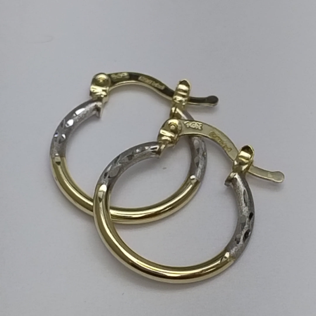 ARETES ARRACADAS COMBINADAS 14K 1.1 GR (NUEVO)