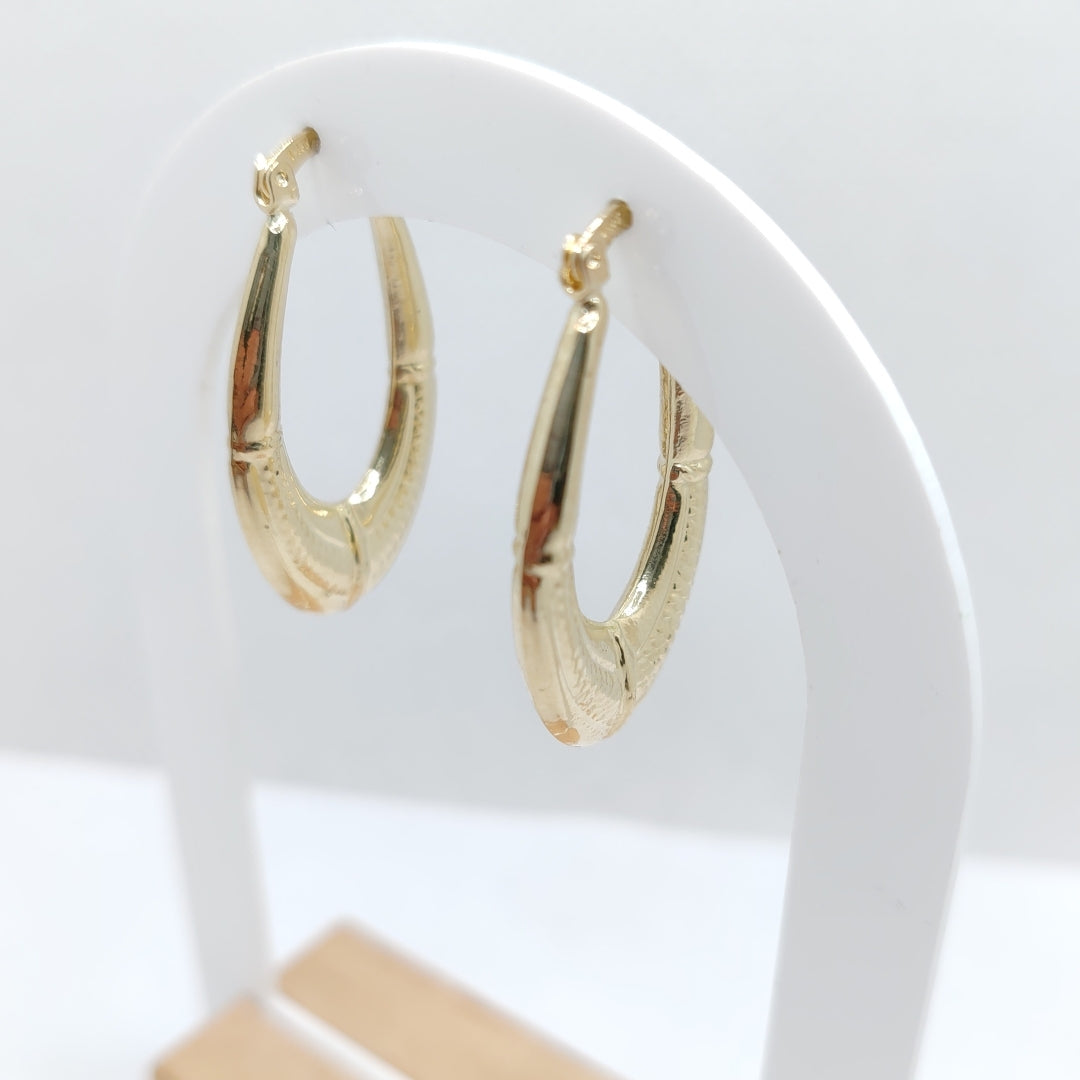 ARETES ARRACADAS ESTRIADAS 14K 2.5 GR (NUEVO)