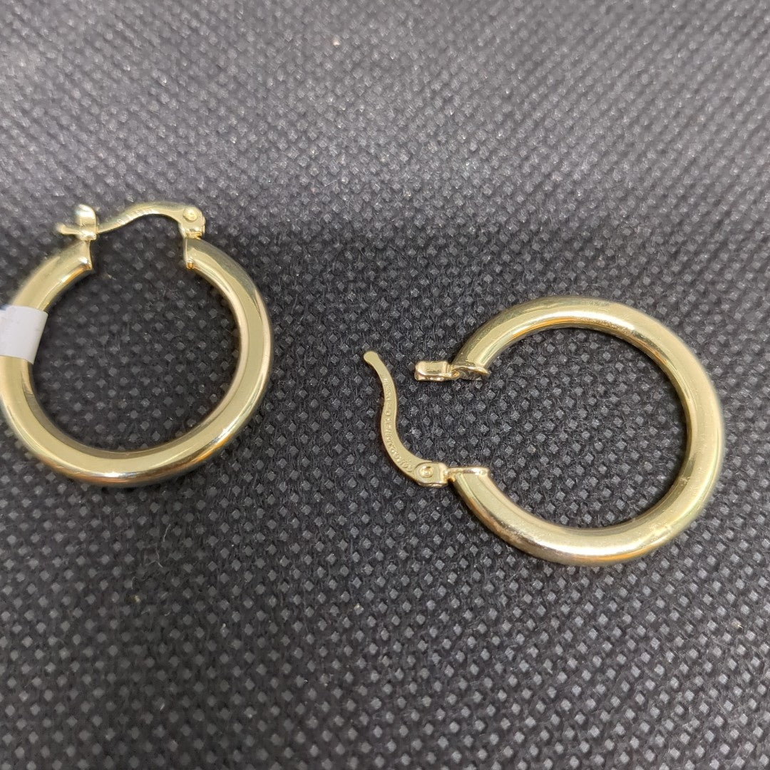 ARETES TEJIDO ARRACADA LISA 14K 2 GR (NUEVO)