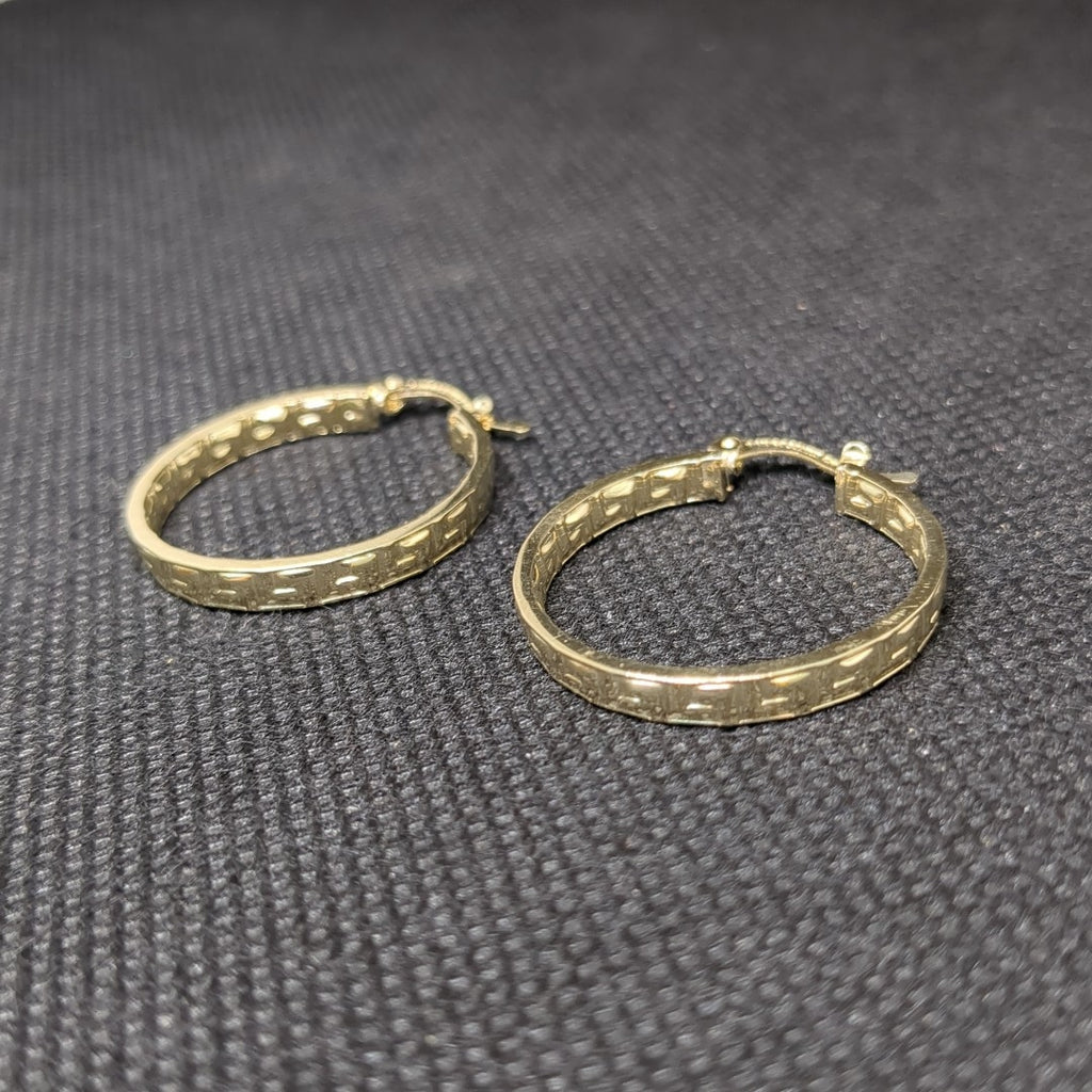 ARETES TEJIDO ARRACADA CON GRECAS 14K 2.8 GR (NUEVO)