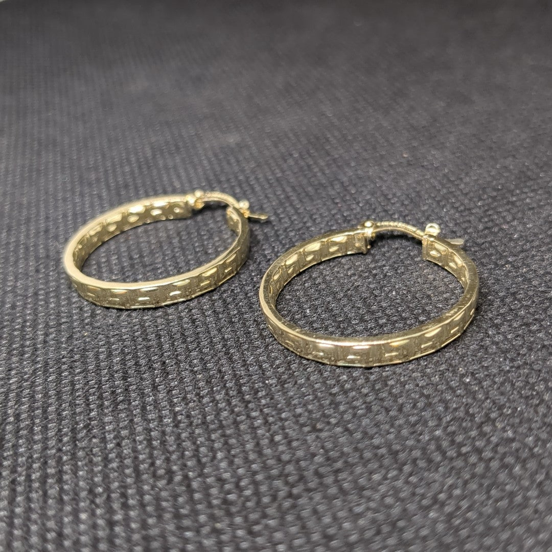 ARETES TEJIDO ARRACADA CON GRECAS 14K 2.8 GR (NUEVO)