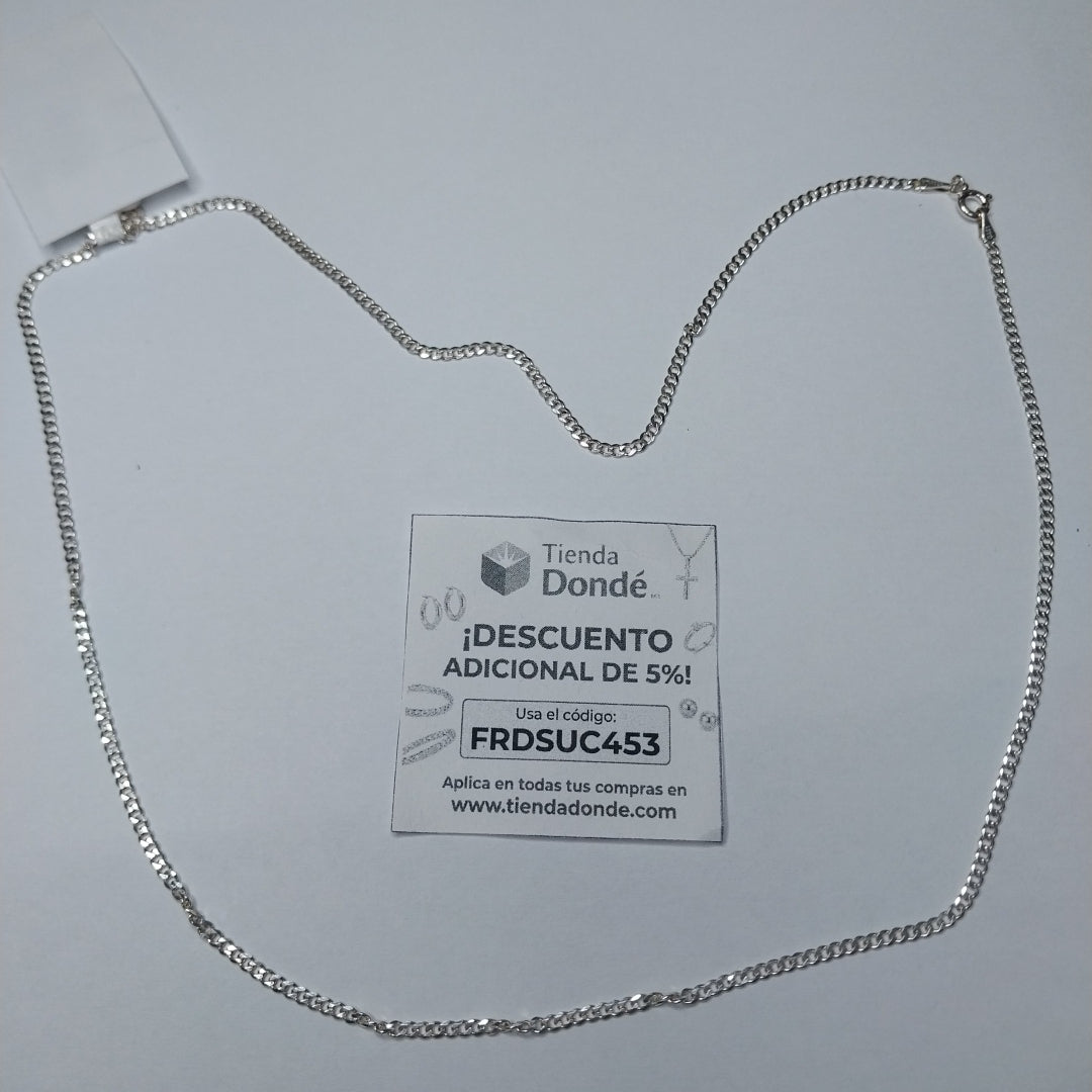 CADENA TEJIDO BARBADO PLATA .925 60 CM 5.6 GR (NUEVO)