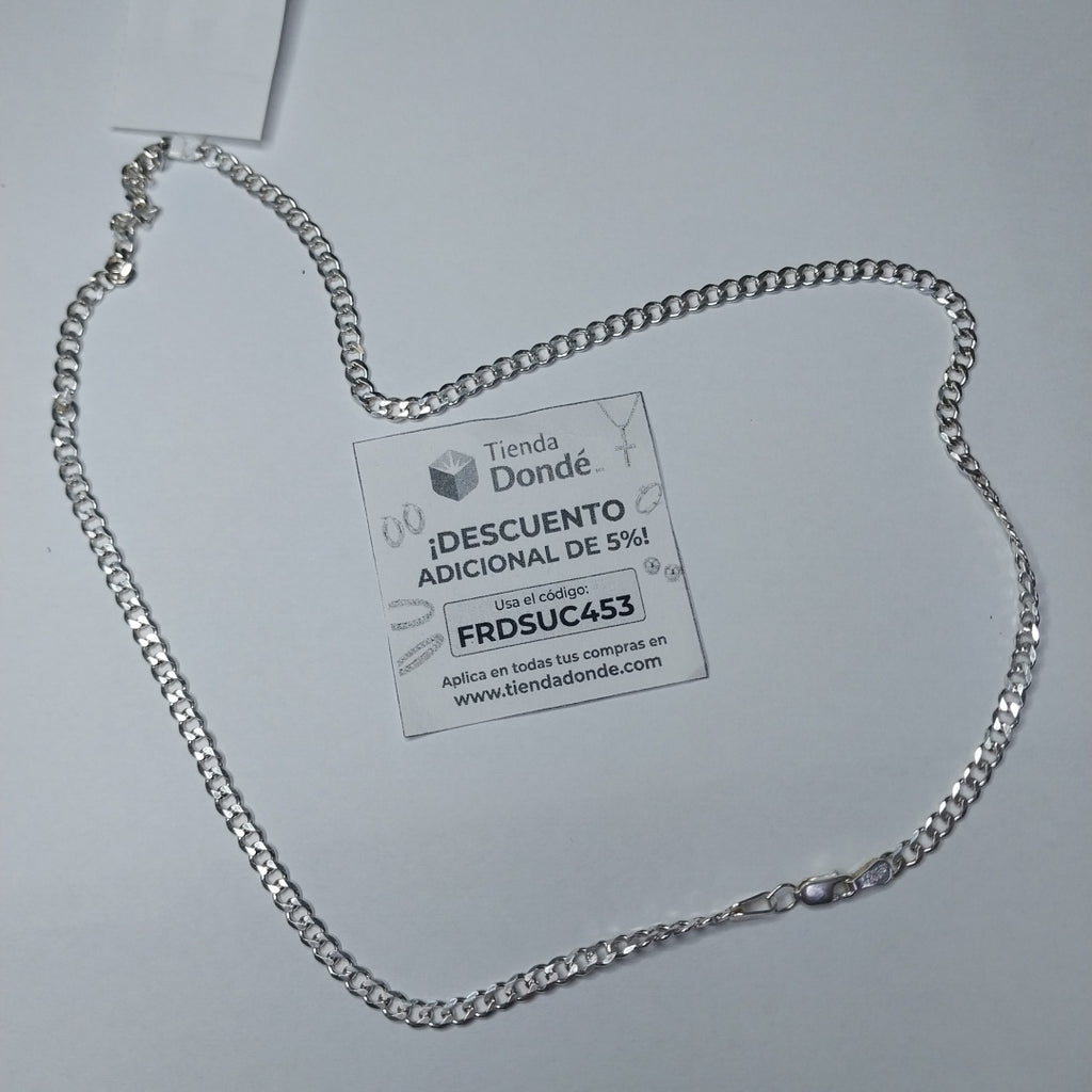 CADENA TEJIDO BARBADO PLATA .925 55 CM 12.8 GR (NUEVO)