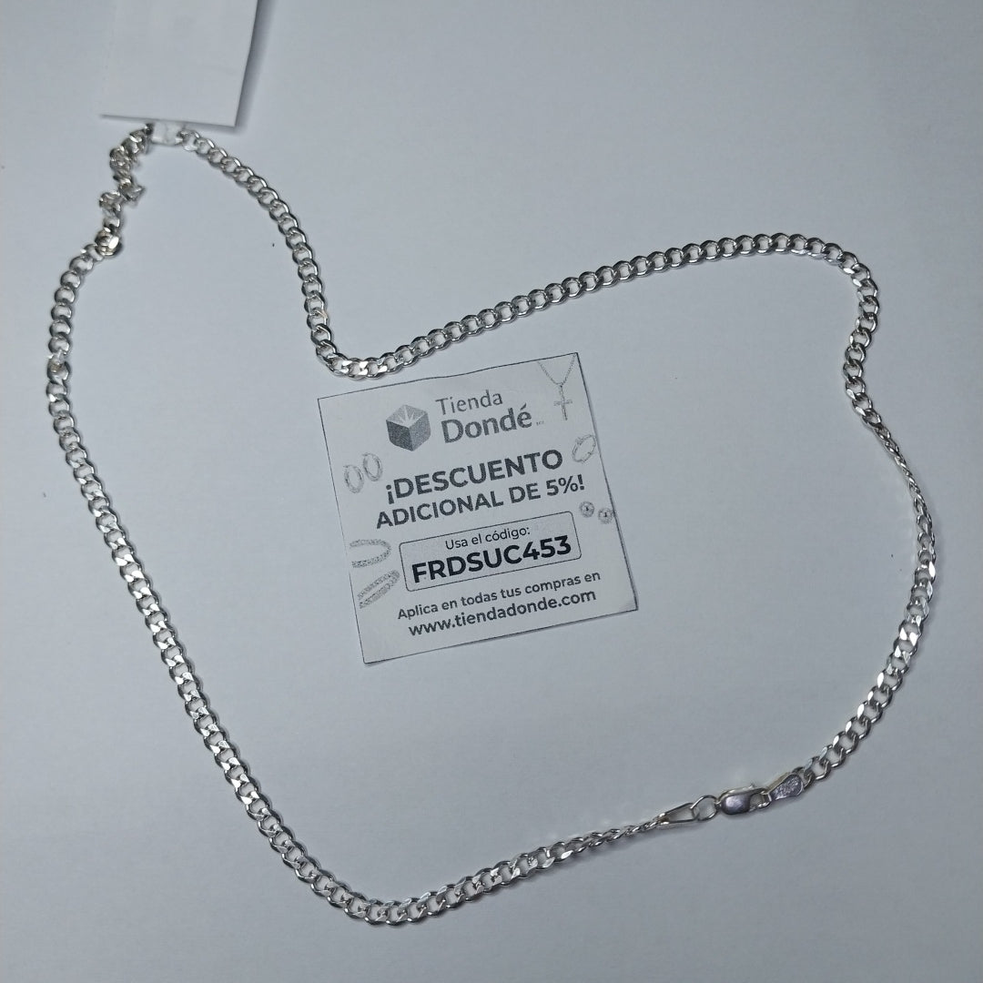 CADENA TEJIDO BARBADO PLATA .925 55 CM 12.8 GR (NUEVO)
