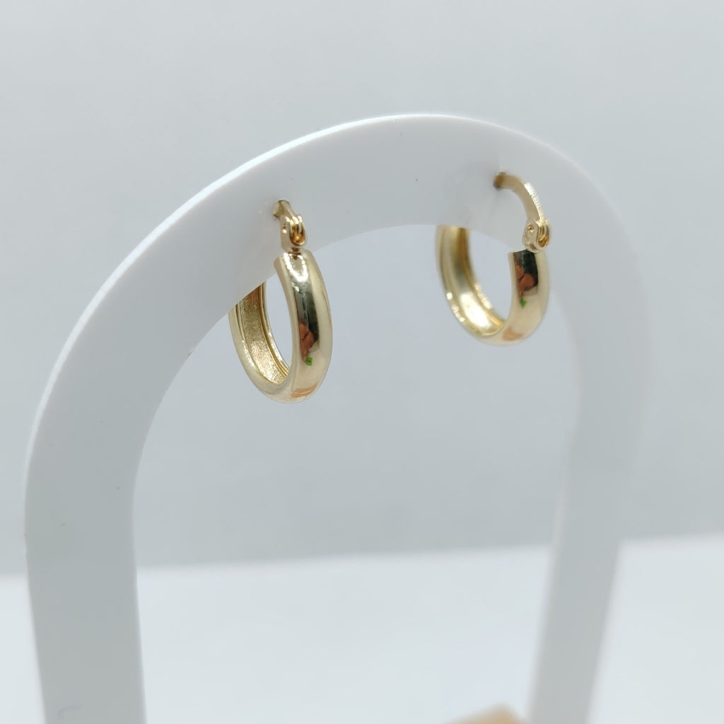 ARETES TEJIDO ARRACADAS LISAS 14K 2.1 GR (NUEVO)
