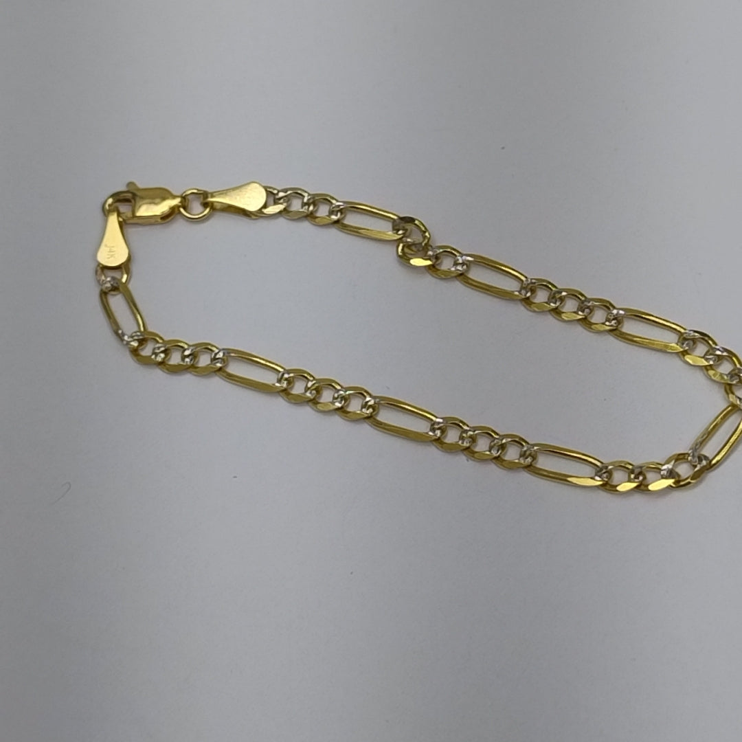 PULSERA 3X1 DIAMANTADA 14K 18 CM 4.6 GR (NUEVO)