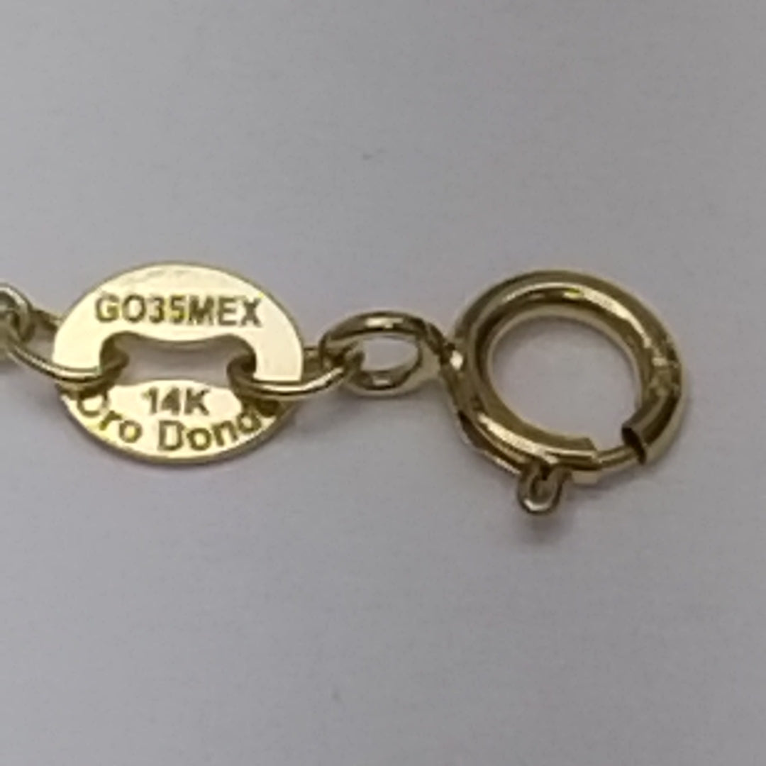 PULSERA ESPECIAL CON CORAZONES 14K 18 CM 1.4 GR (NUEVO)