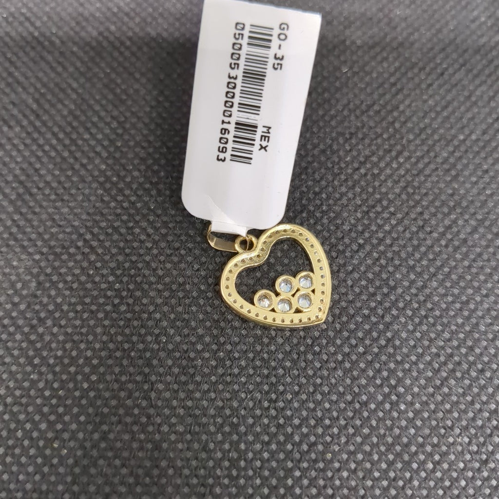 DIJE CORAZON CON CIRCONIAS 14K 1.7 GR (NUEVO)