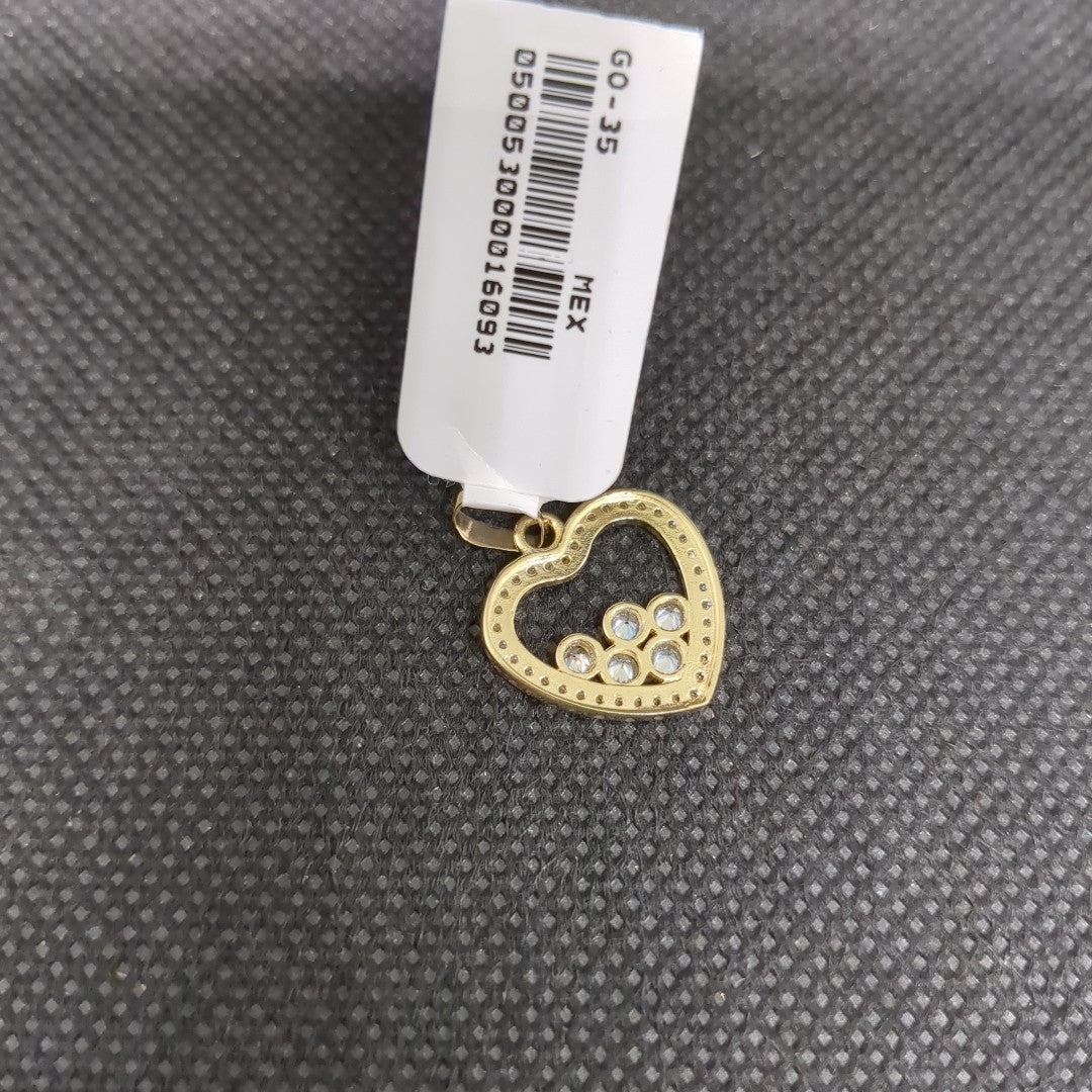DIJE CORAZON CON CIRCONIAS 14K 1.7 GR (NUEVO)