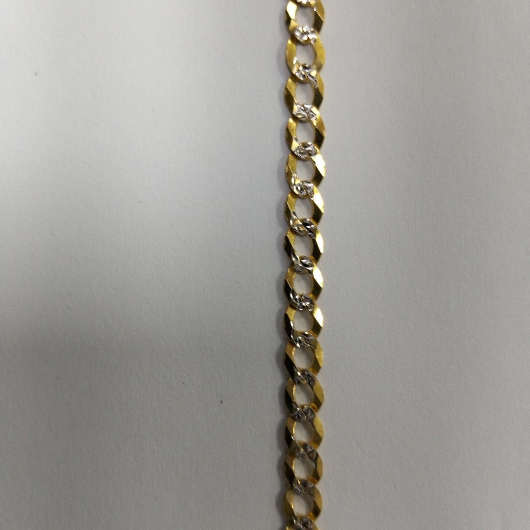 PULSERA BARBADA DIAMANTADA 14K 18 CM 5.6 GR (NUEVO)