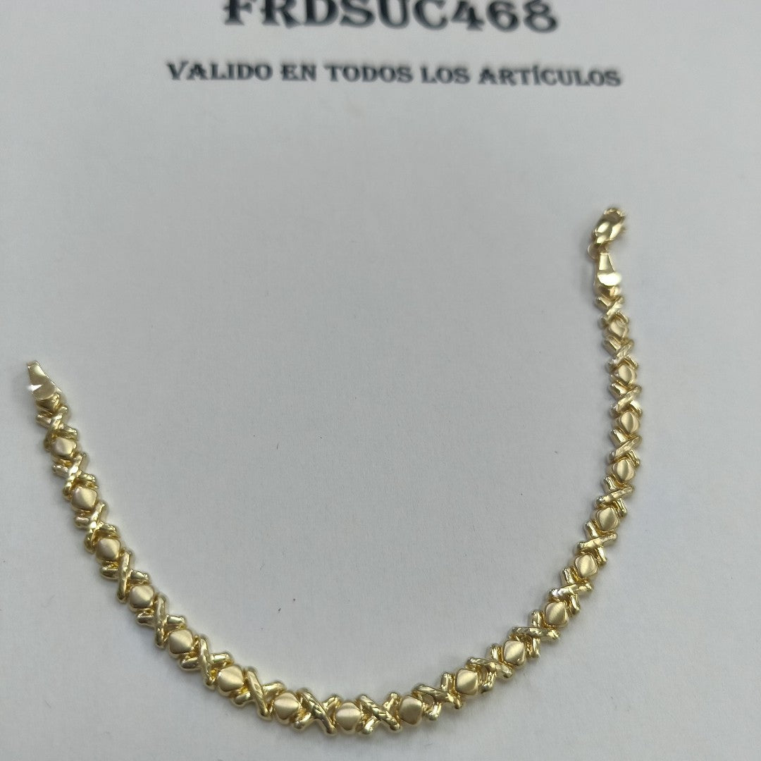 PULSERA ESPECIAL XOXO 14K 18 CM 6.1 GR (NUEVO)