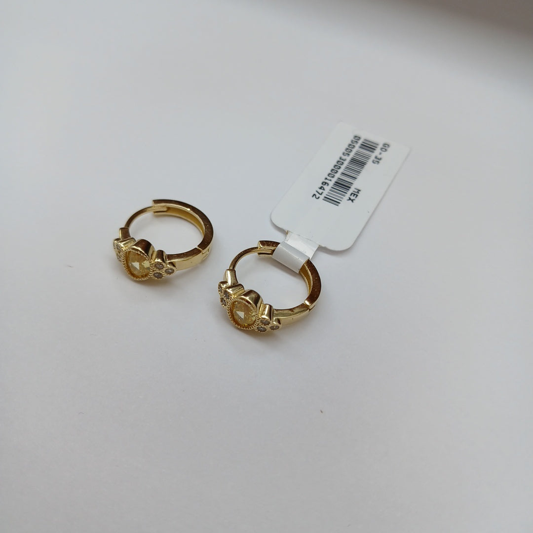 ARETES ARRACADAS CON CIRCONIAS Y PDRAS COL 14K 3.2 GR (NUEVO)