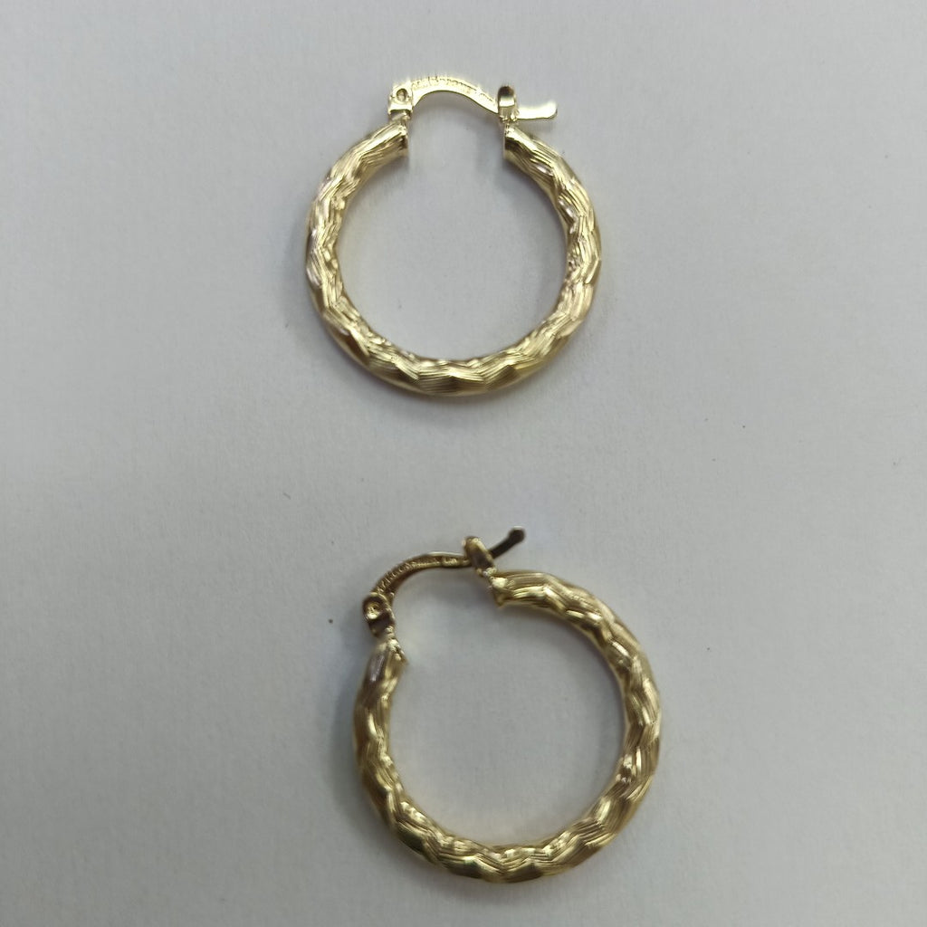ARETES TEJIDO ARRACADA LABRADA 14K 2.7 GR (NUEVO)