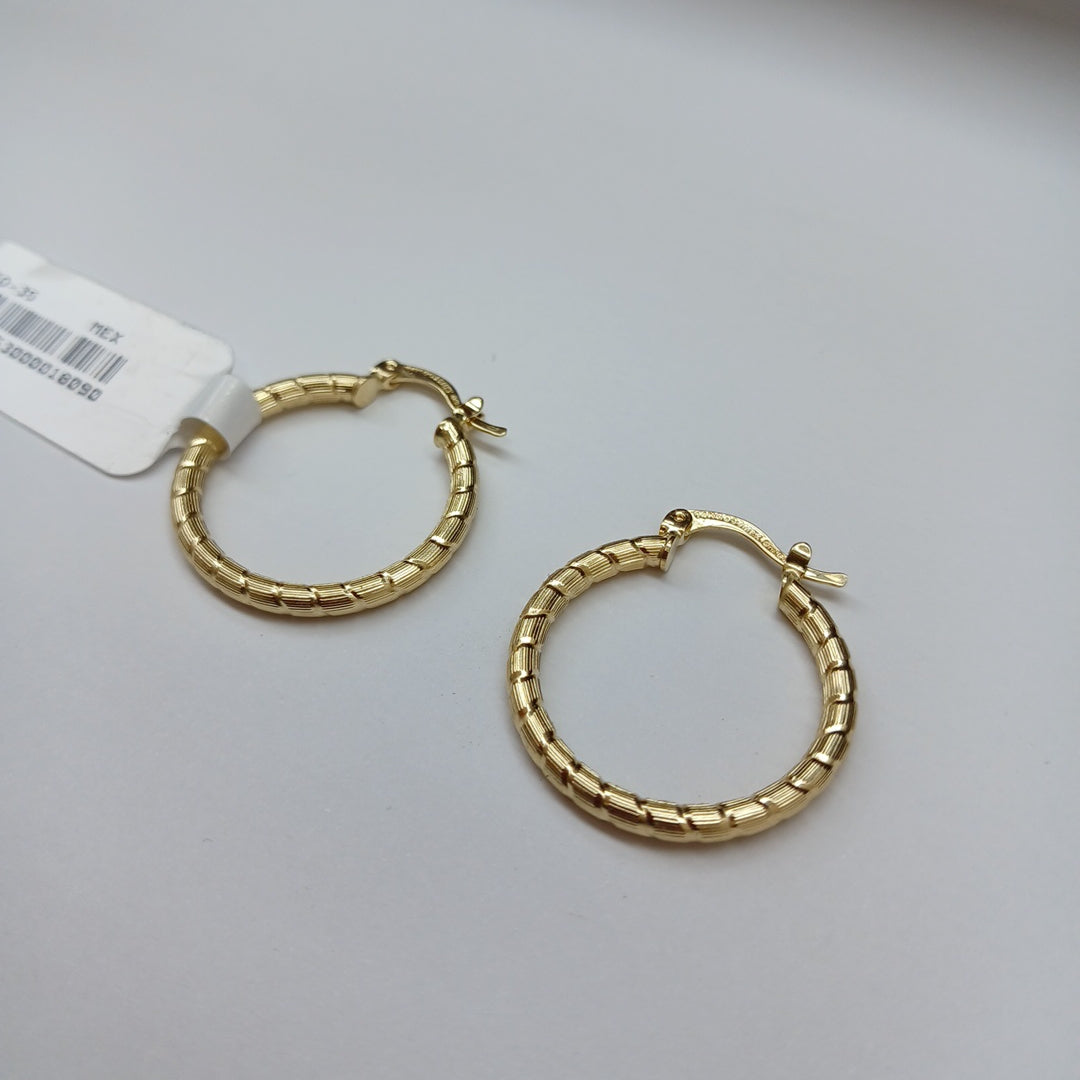 ARETES ARRACADAS LABRADAS 14K 3.3 GR (NUEVO)