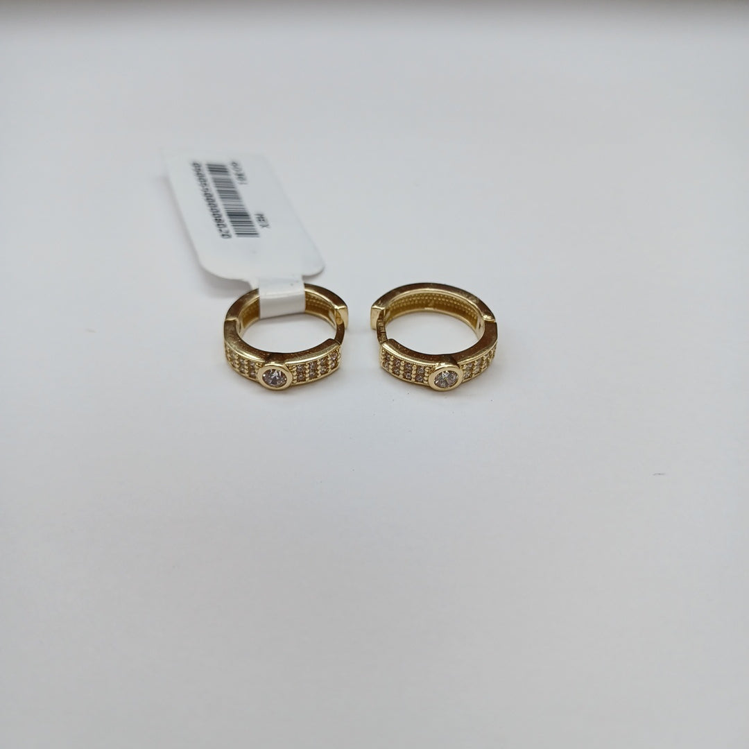 ARETES ARRACADAS C CIRCONIAS 10K 2.7 GR (NUEVO)