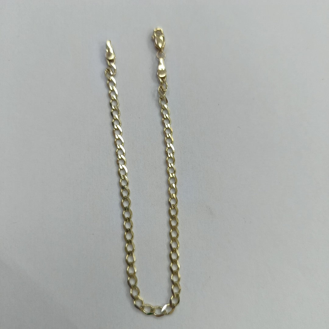 PULSERA TEJIDO BARBADA 14K 21 CM 3.8 GR (NUEVO)
