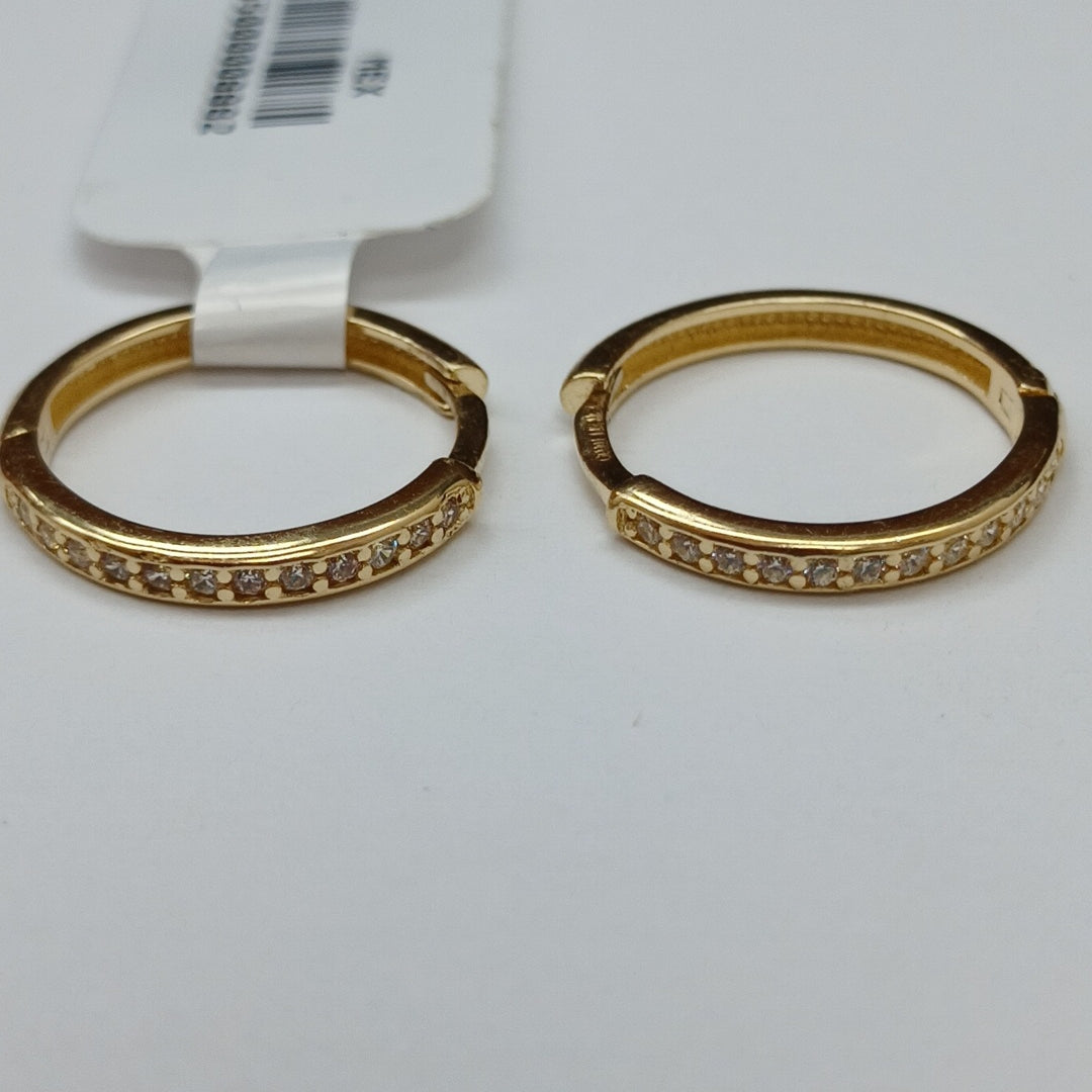ARETES HUGGIES C CIRCONIA 14K 1.8 GR (NUEVO)