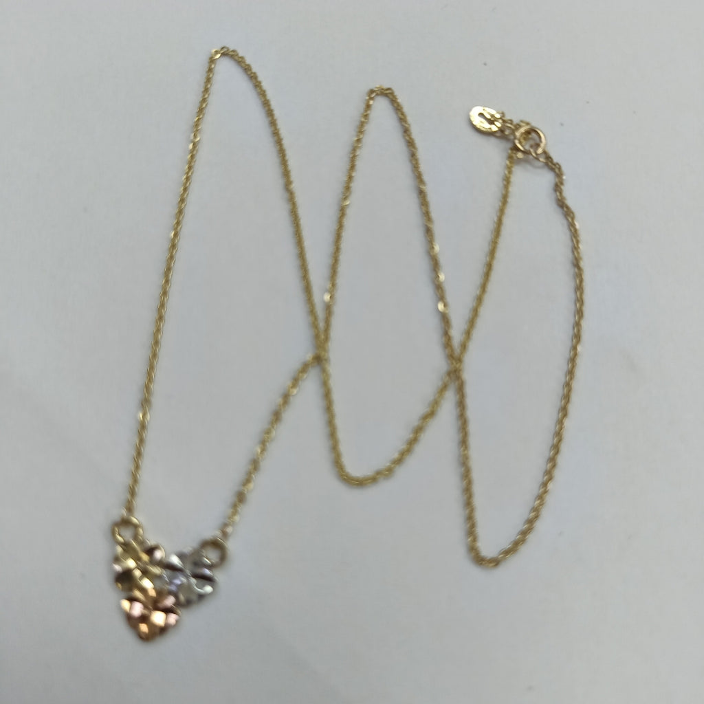 CADENA TEJIDO GARGANTILLA ESPECIAL C FLORES 14K 45 CM 2.9 GR (NUEVO)