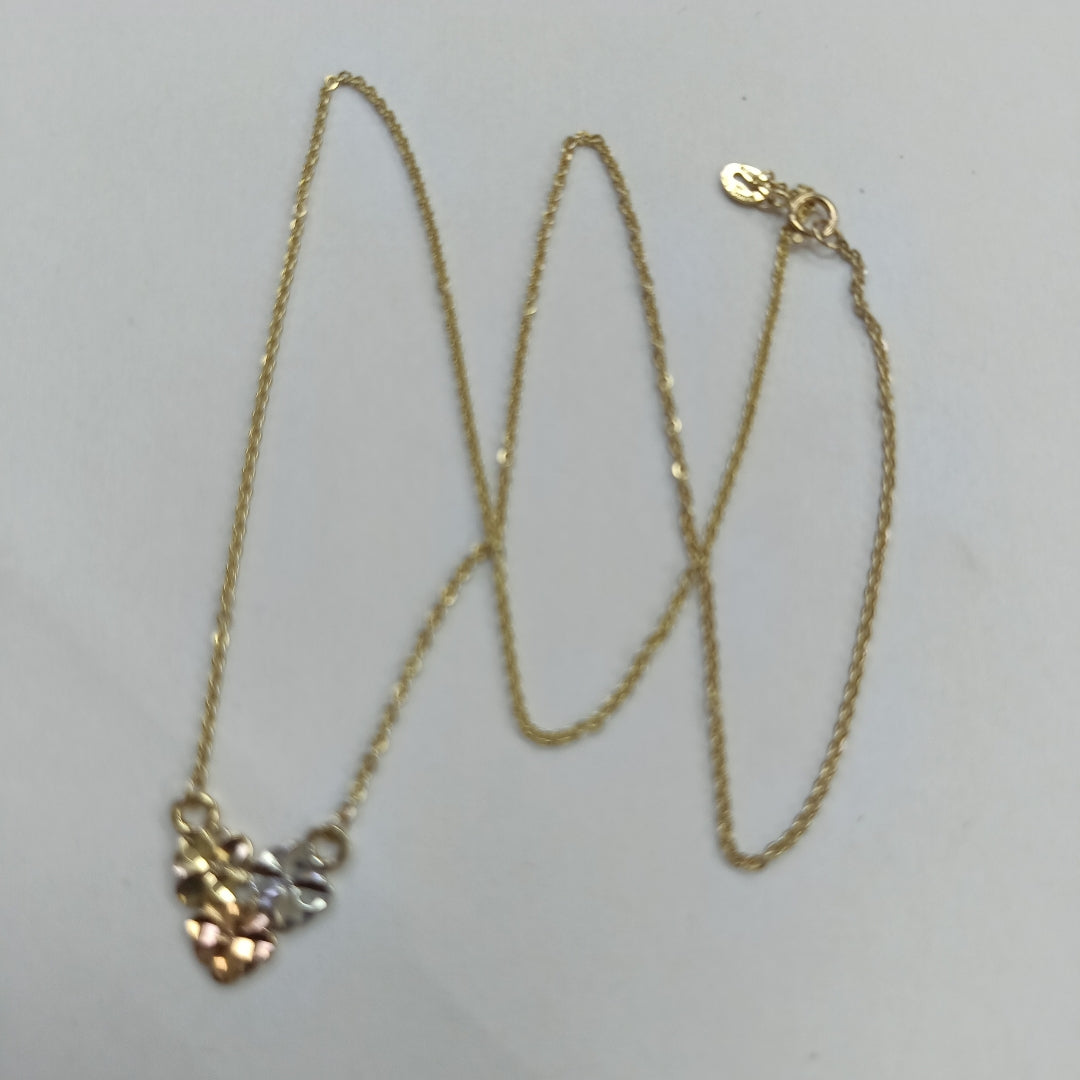 CADENA TEJIDO GARGANTILLA ESPECIAL C FLORES 14K 45 CM 2.9 GR (NUEVO)