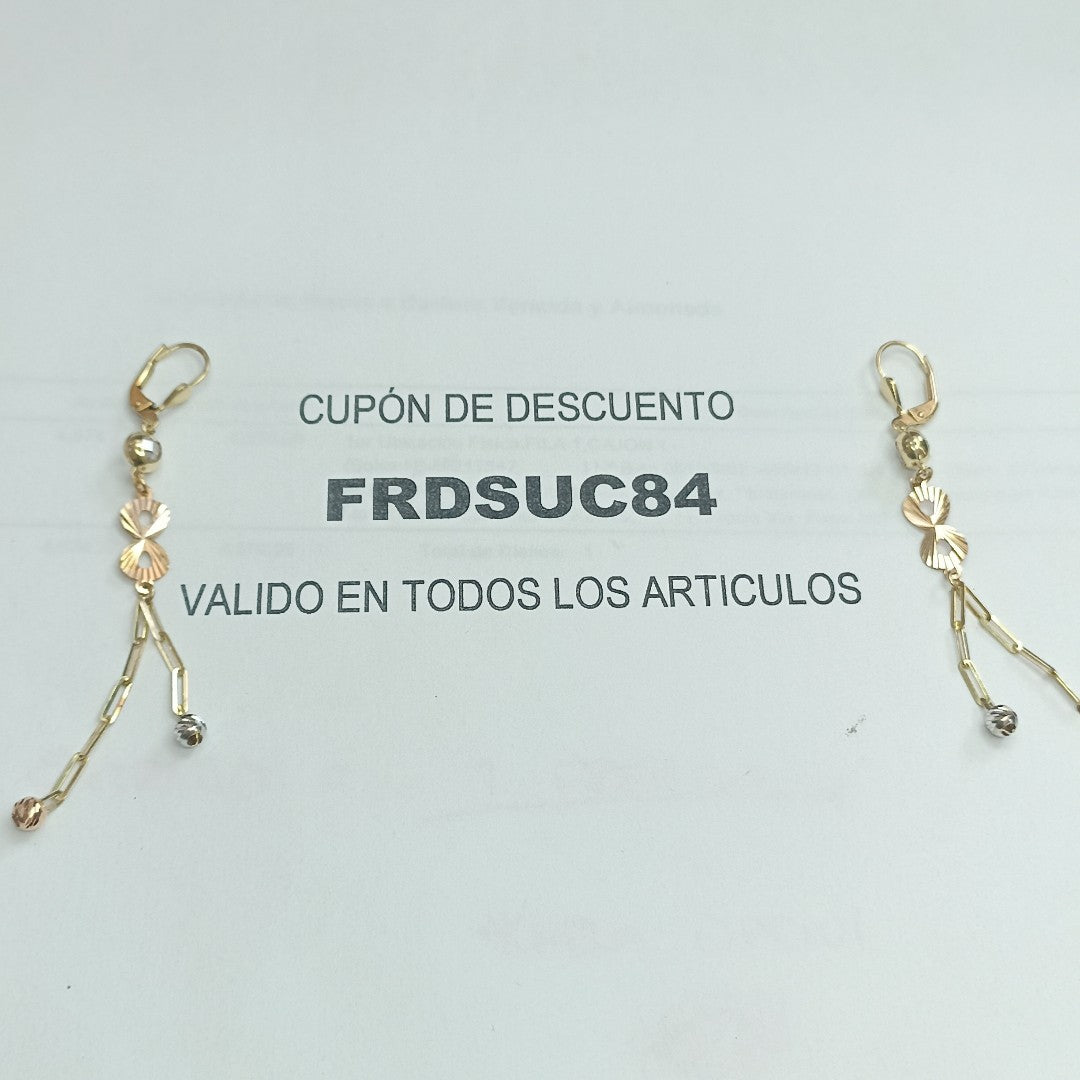 ARETES PAR ORO 14 K 3.4 GRMS (SEMINUEVO)