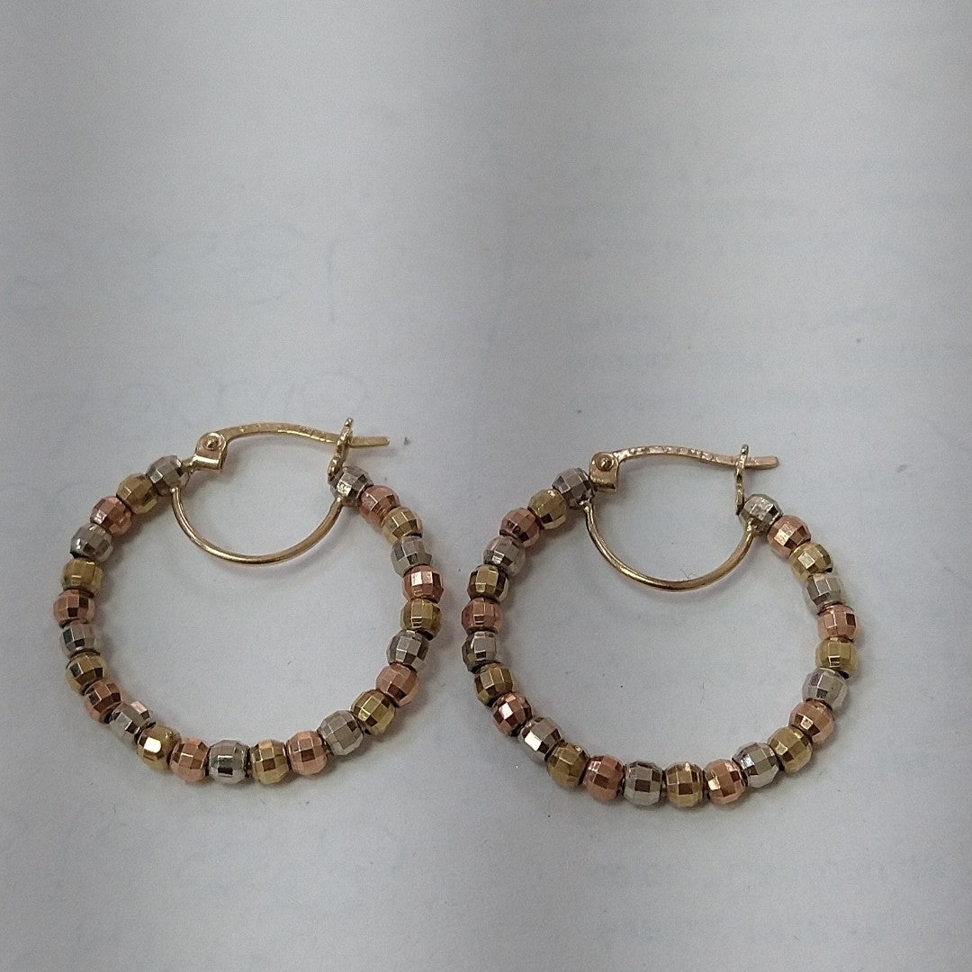 ARRACADAS PAR ORO, ORO COMBINADO 10 K 2.9 GRMS (SEMINUEVO)
