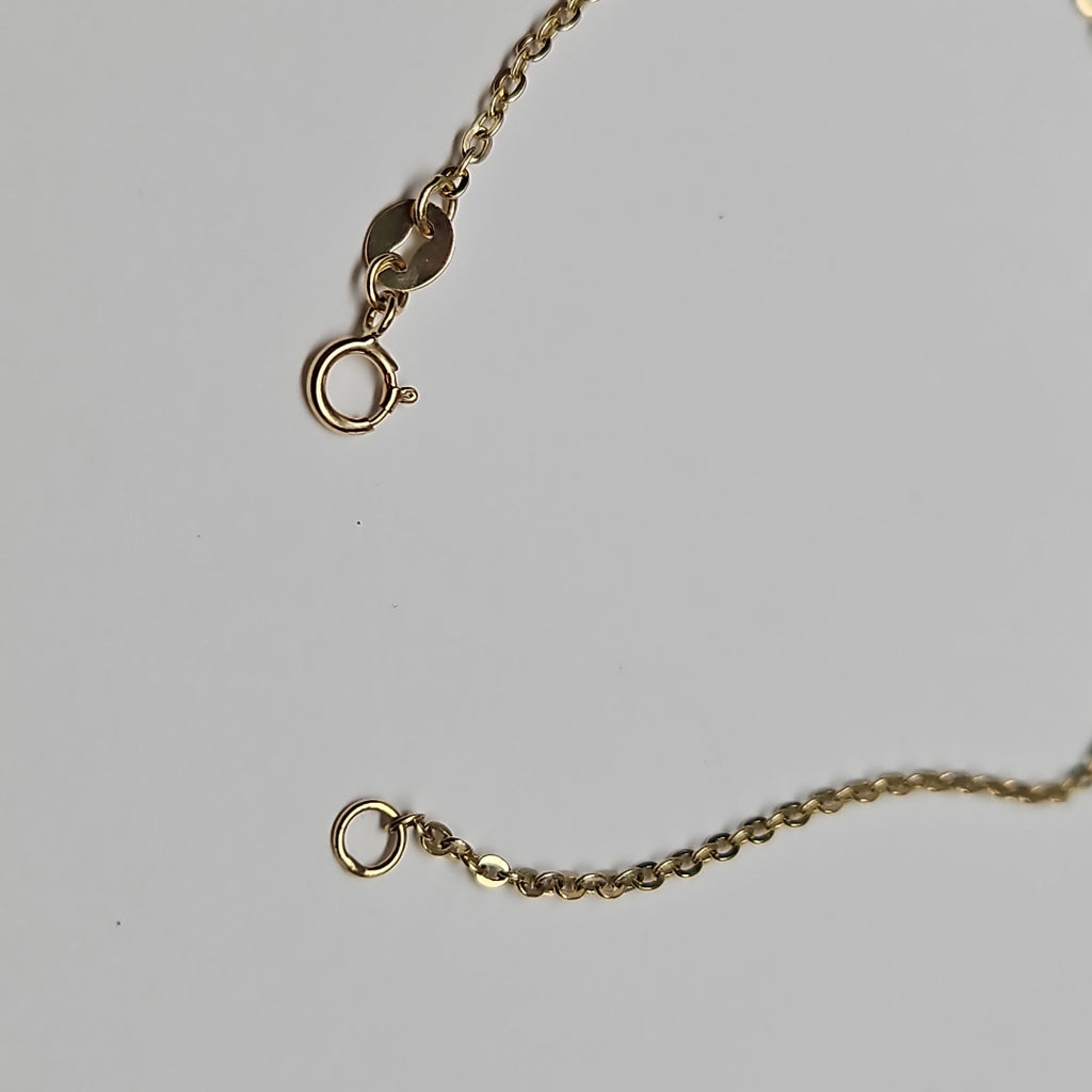 PULSERA TEJIDO ESPECIAL C CORAZON CIRCONIAS 14K 18 CM 2 GR (NUEVO)