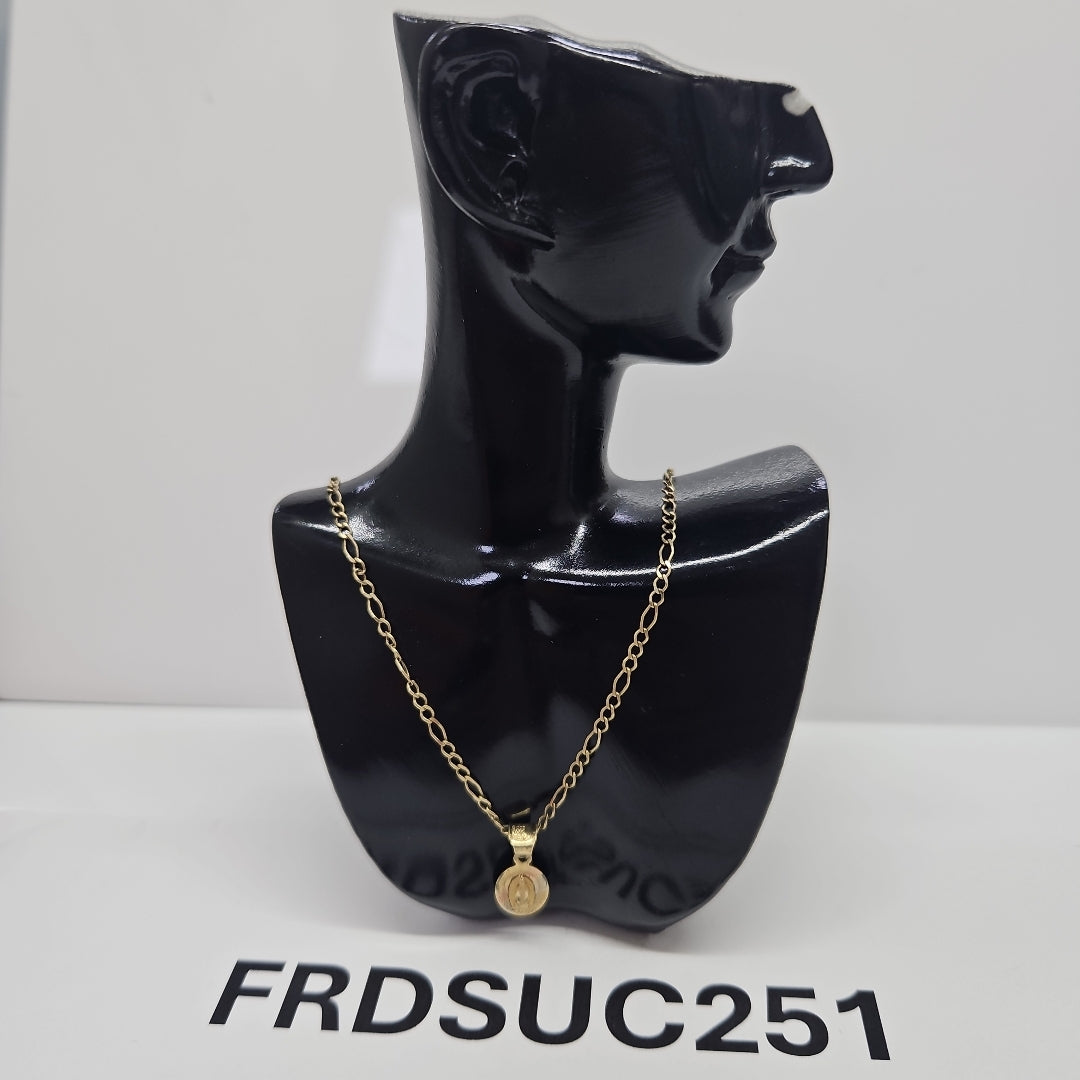 CADENA, MEDALLA RELIGIOSA ORO 10 K 2.1 GRMS (SEMINUEVO)