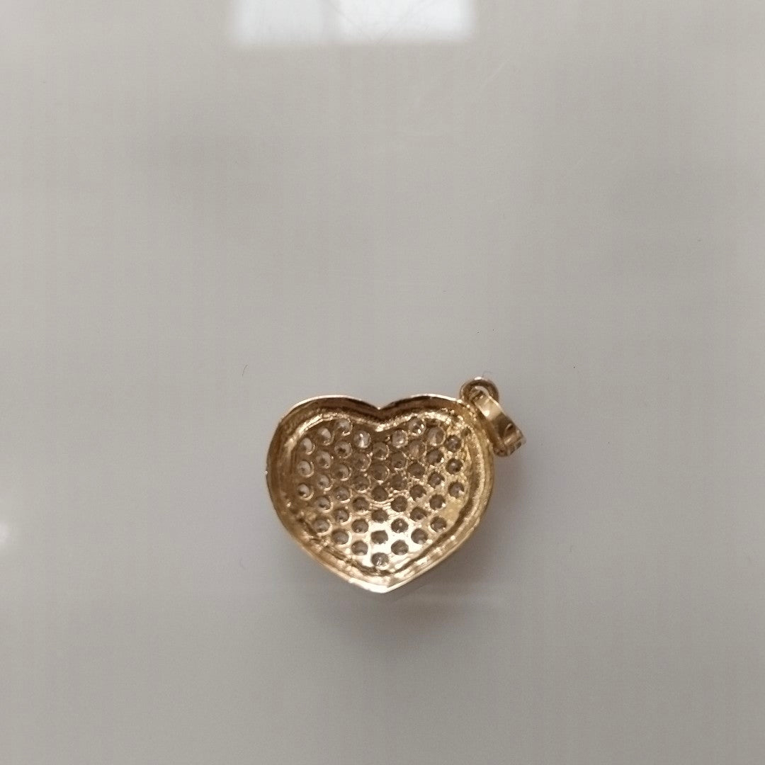 DIJE CORAZON CON CIRCONIAS 14K 1.8 GR (NUEVO)