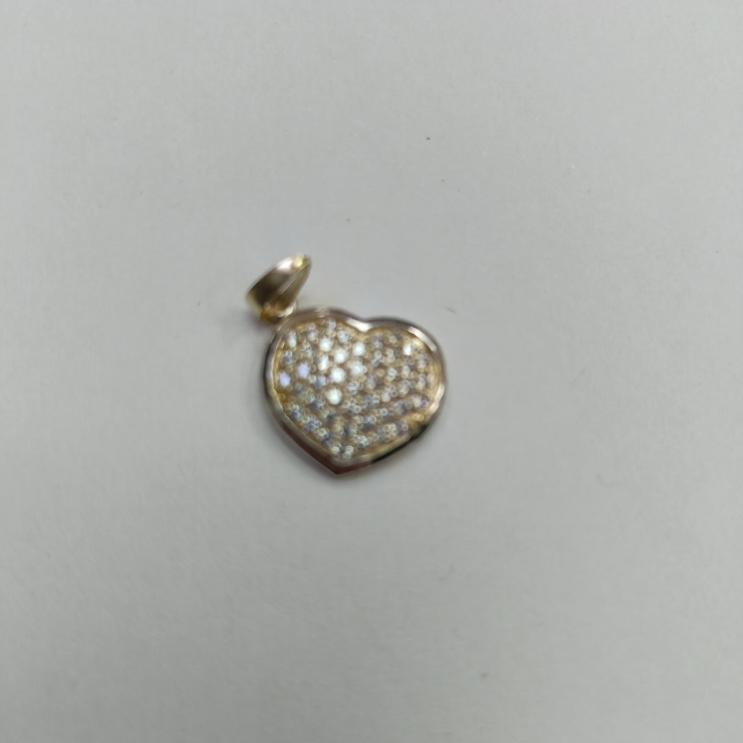 DIJE CORAZON CON CIRCONIAS 14K 1.8 GR (NUEVO)