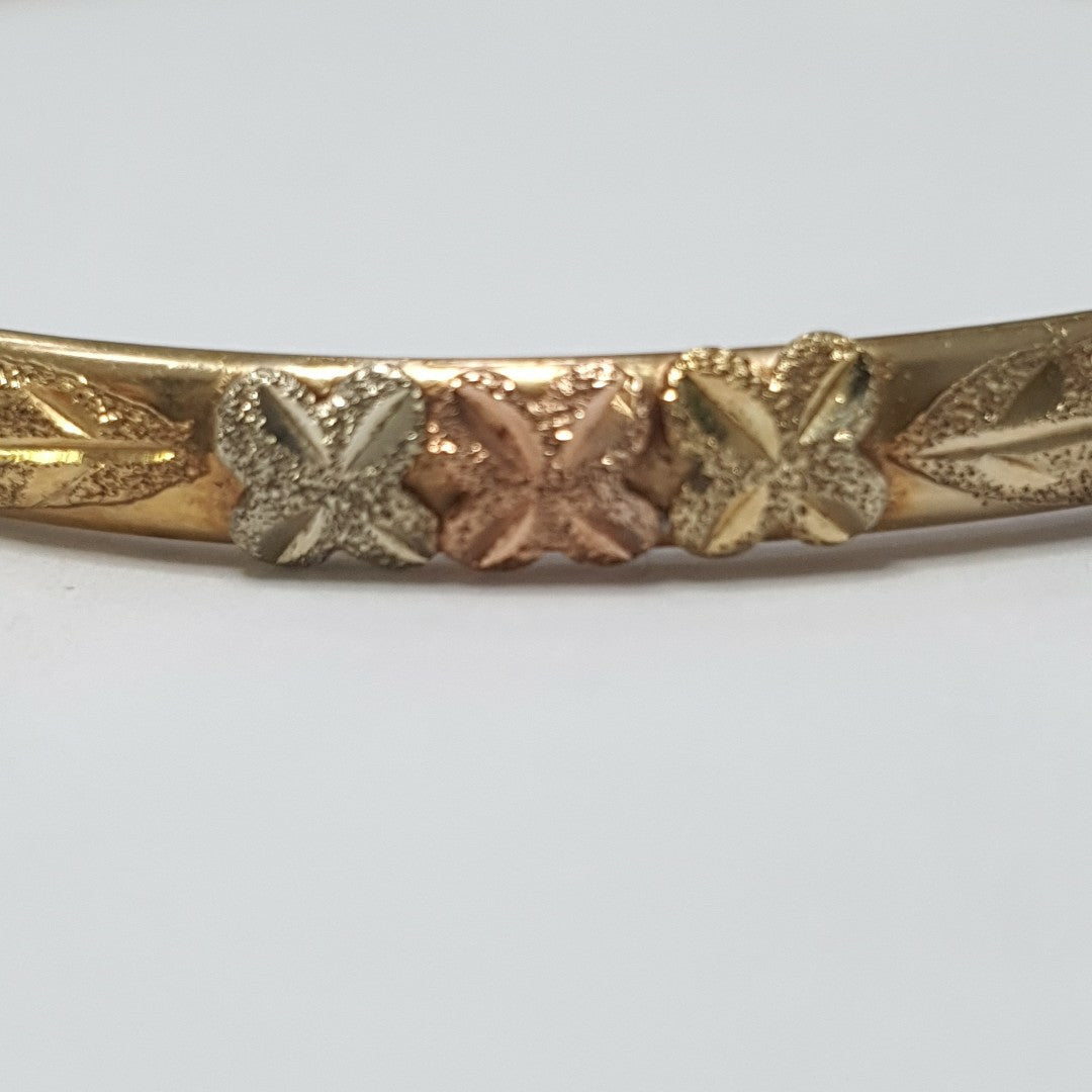 PULSERA RIGIDA ORO COMBINADO 14 K 9,10 GRMS (SEMINUEVO)