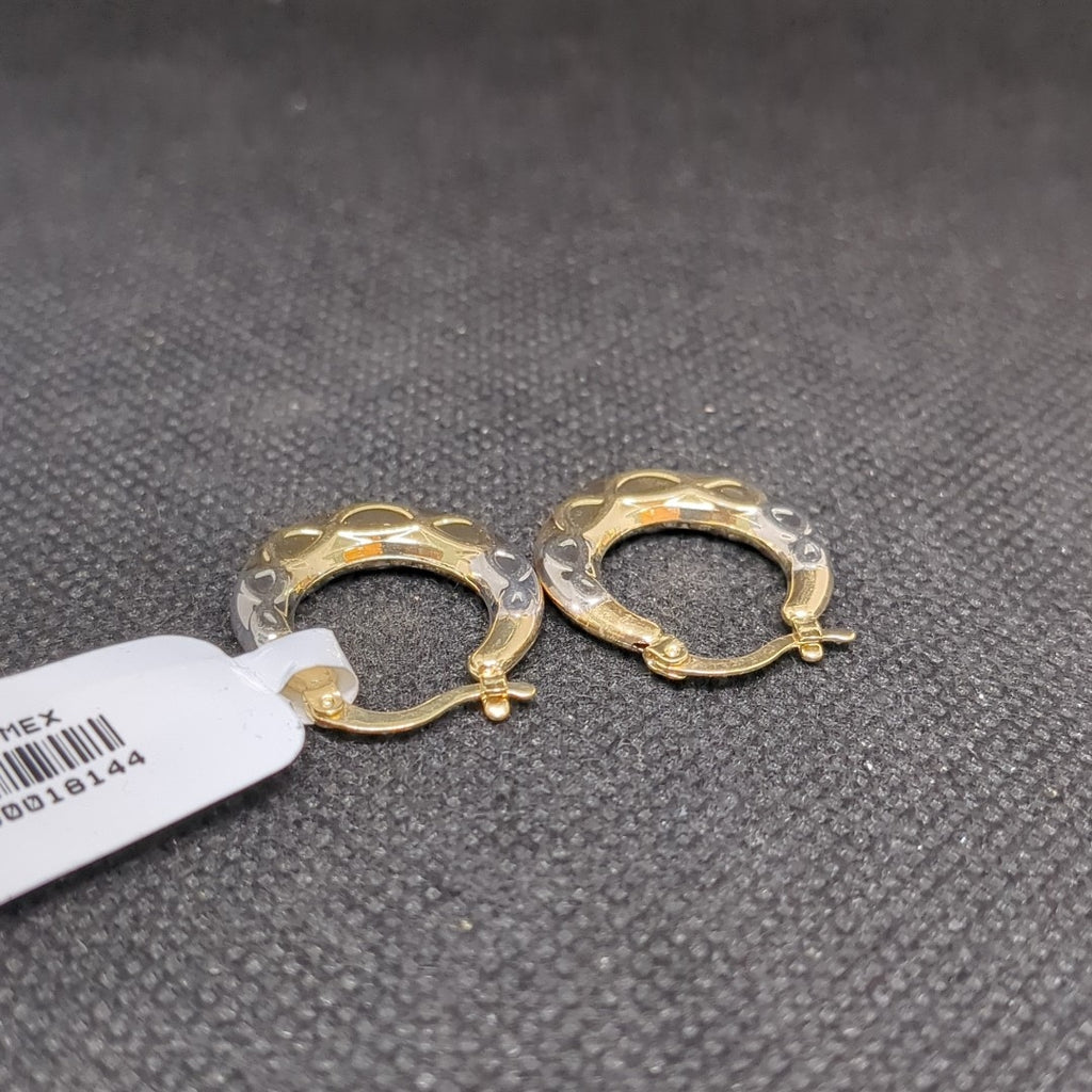 ARETES ARRACADAS COMBINADAS CON INFINITO 14K 2.3 GR (NUEVO)