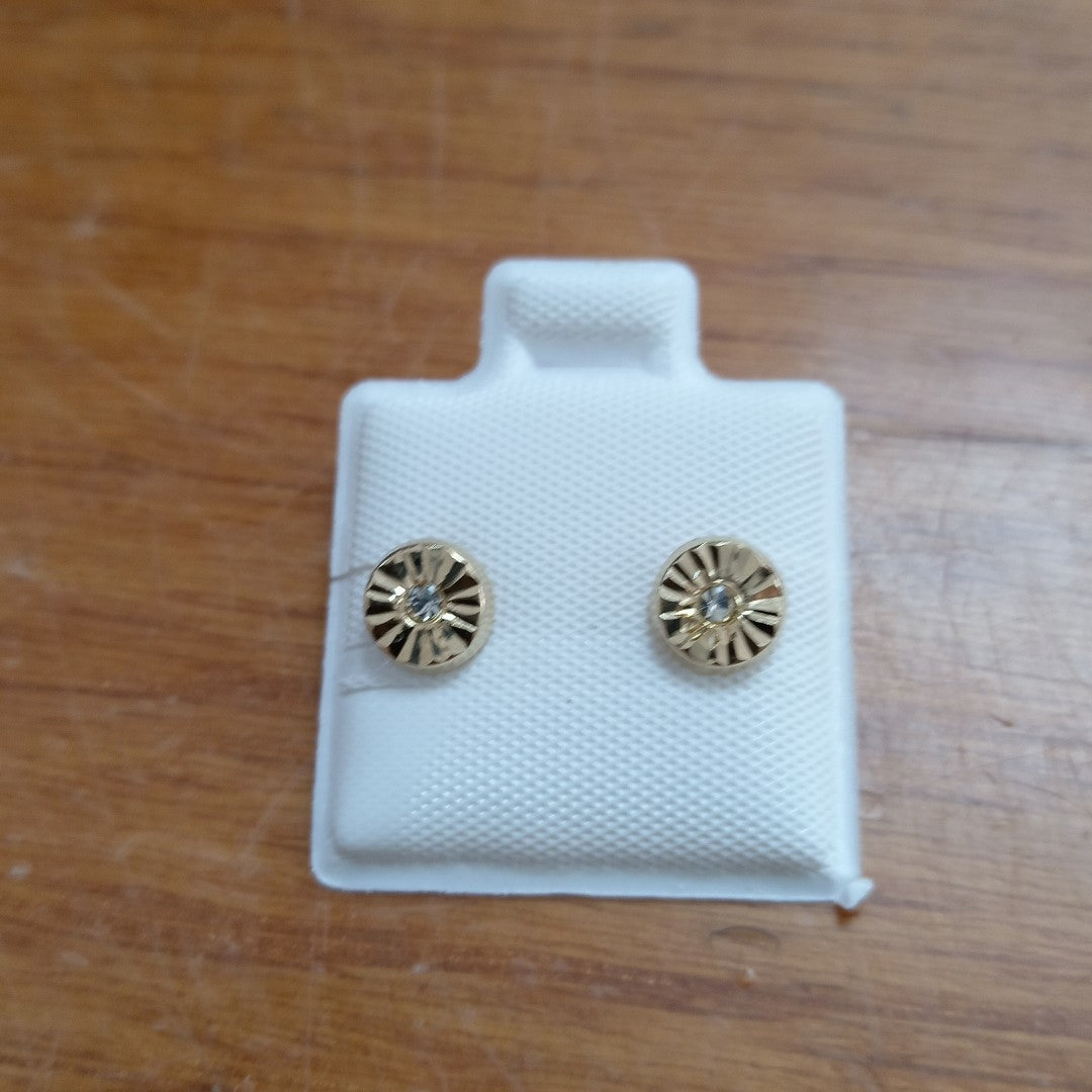 BROQUELES BROQUEL FIG BOTON C CIRCONIA 14K 0.2916 GR (NUEVO)