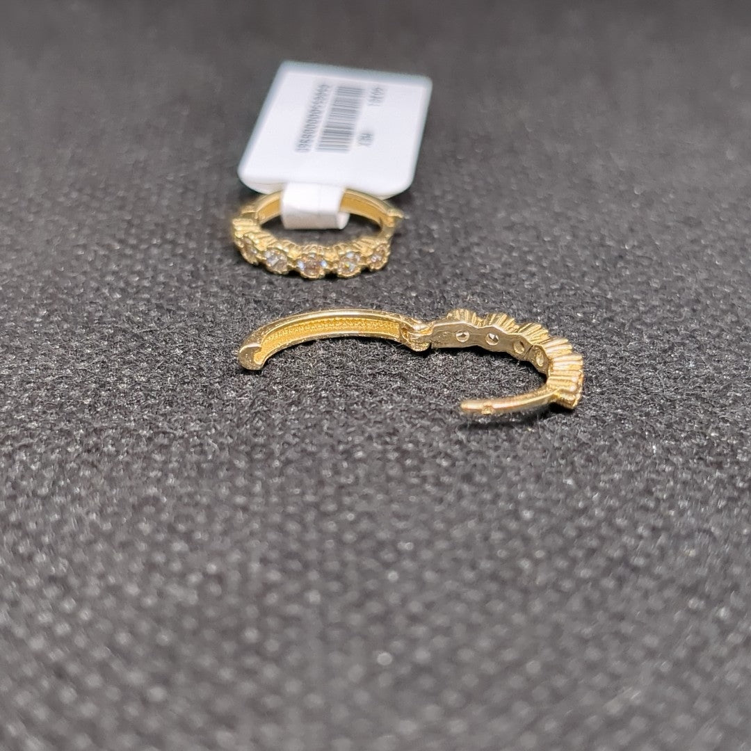 ARETES HUGGIES C CIRCONIAS 14K 2 GR (NUEVO)