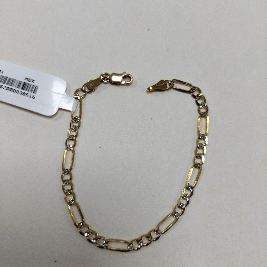 PULSERA 3X1 DIAMANTADA 14K 18 CM 3.9 GR (NUEVO)