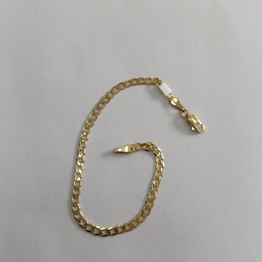 PULSERA TEJIDO BARBADA 14K 18 CM 3.3 GR (NUEVO)