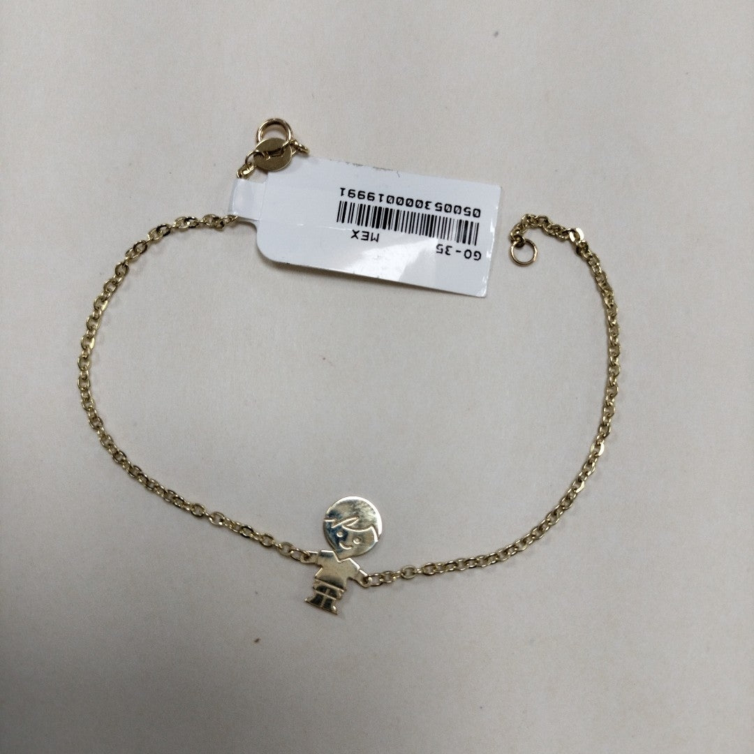 PULSERA TEJIDO ESPECIAL FIG NIÑO 14K 18 CM 1.4 GR (NUEVO)