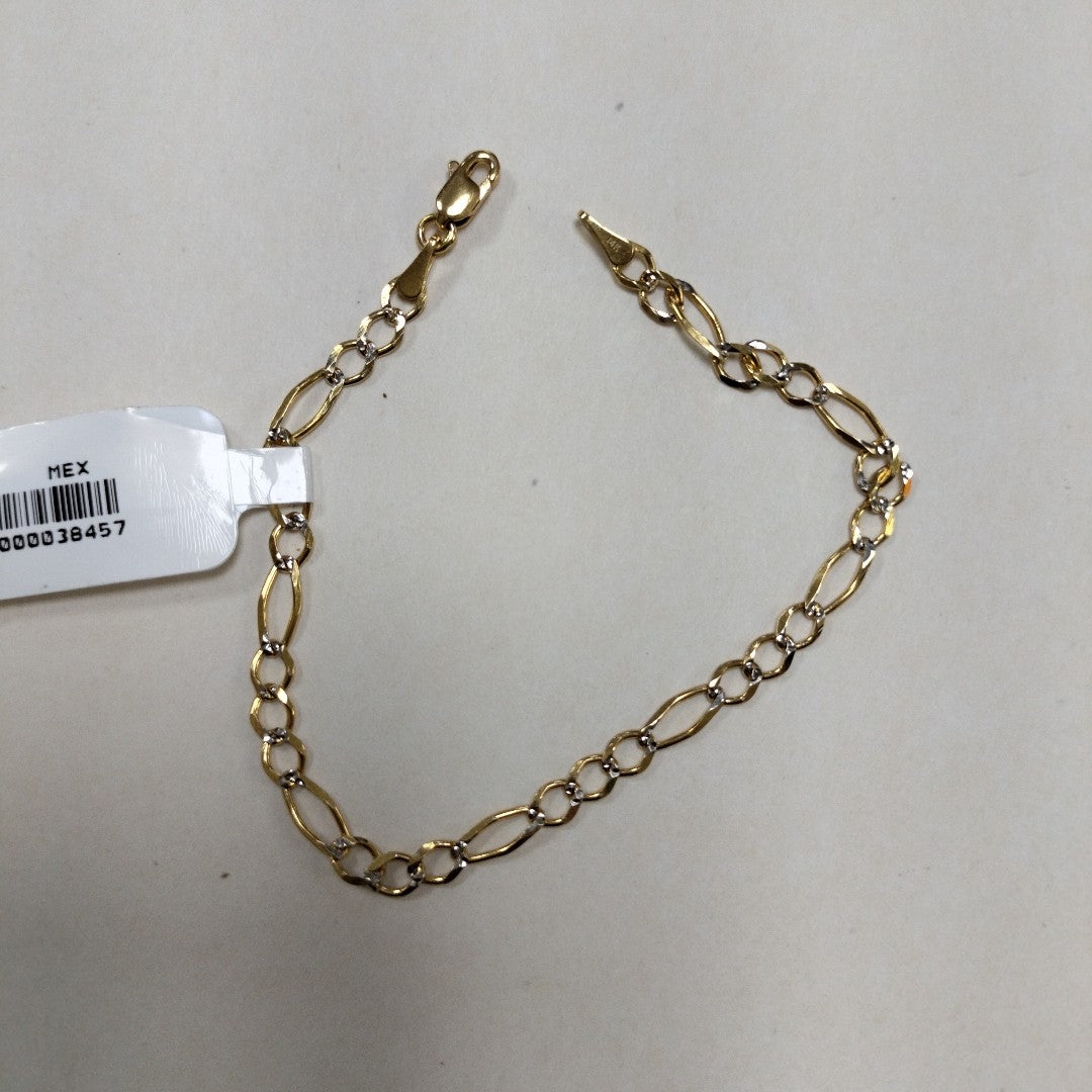 PULSERA 3X1 DIAMANTADA 14K 18 CM 2.7 GR (NUEVO)