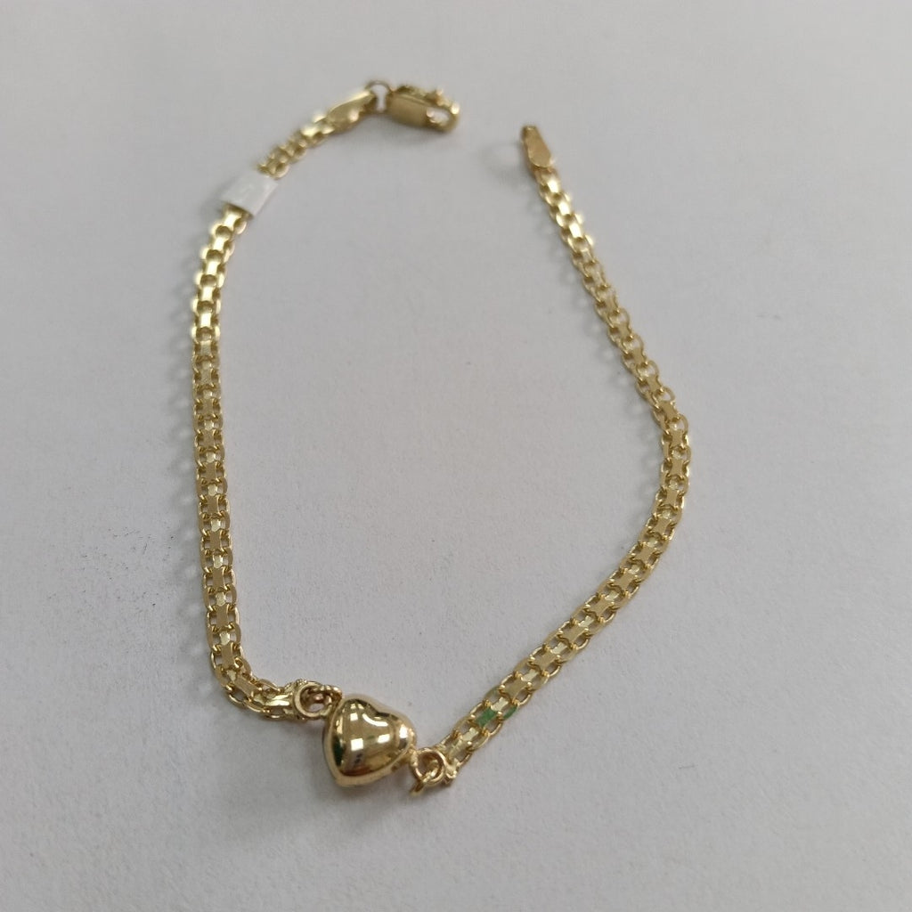PULSERA ESPECIAL C CORAZON 14K 18 CM 2.7 GR (NUEVO)
